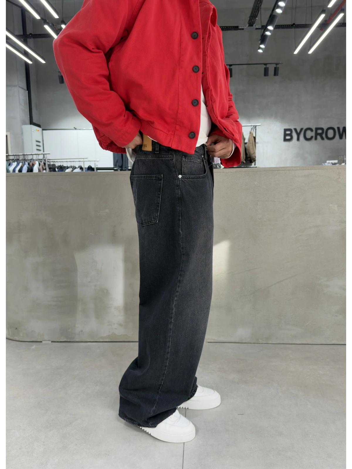 Siyah Eskitme Life Bol Kalıp Baggy Jean