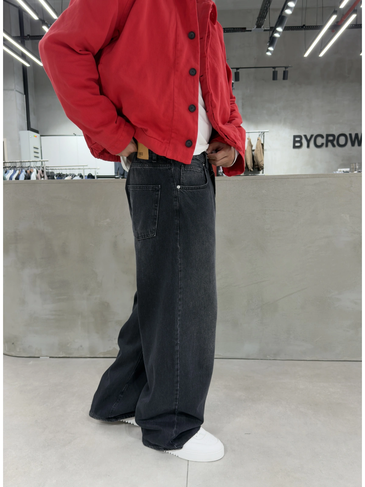 Siyah Eskitme Life Bol Kalıp Baggy Jean