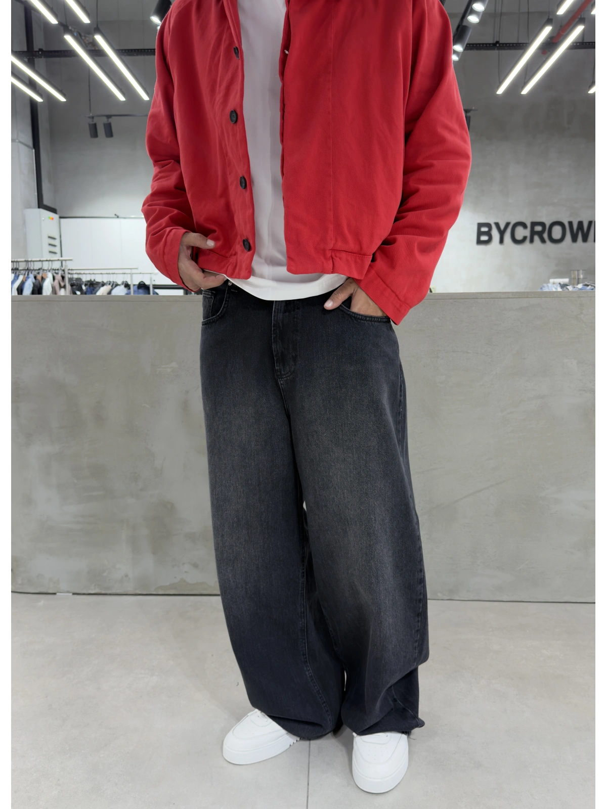 Siyah Eskitme Life Bol Kalıp Baggy Jean