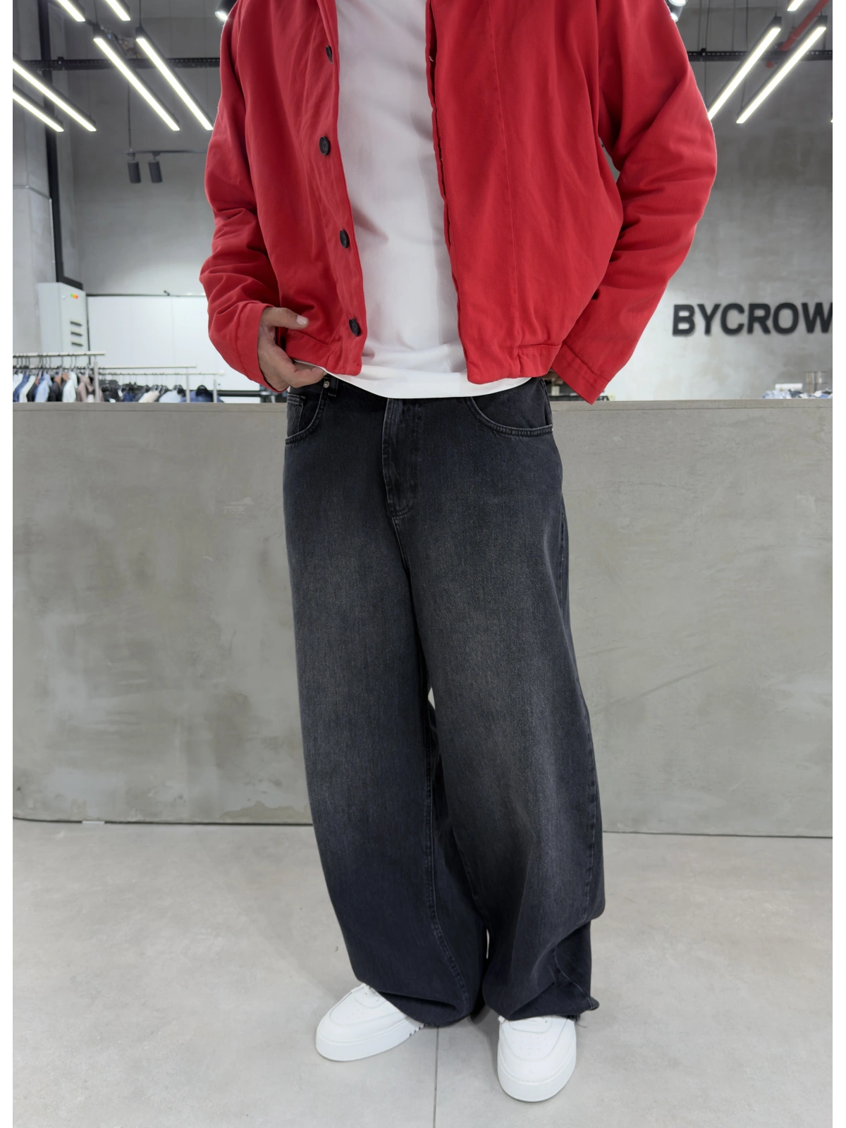 Siyah Eskitme Life Bol Kalıp Baggy Jean