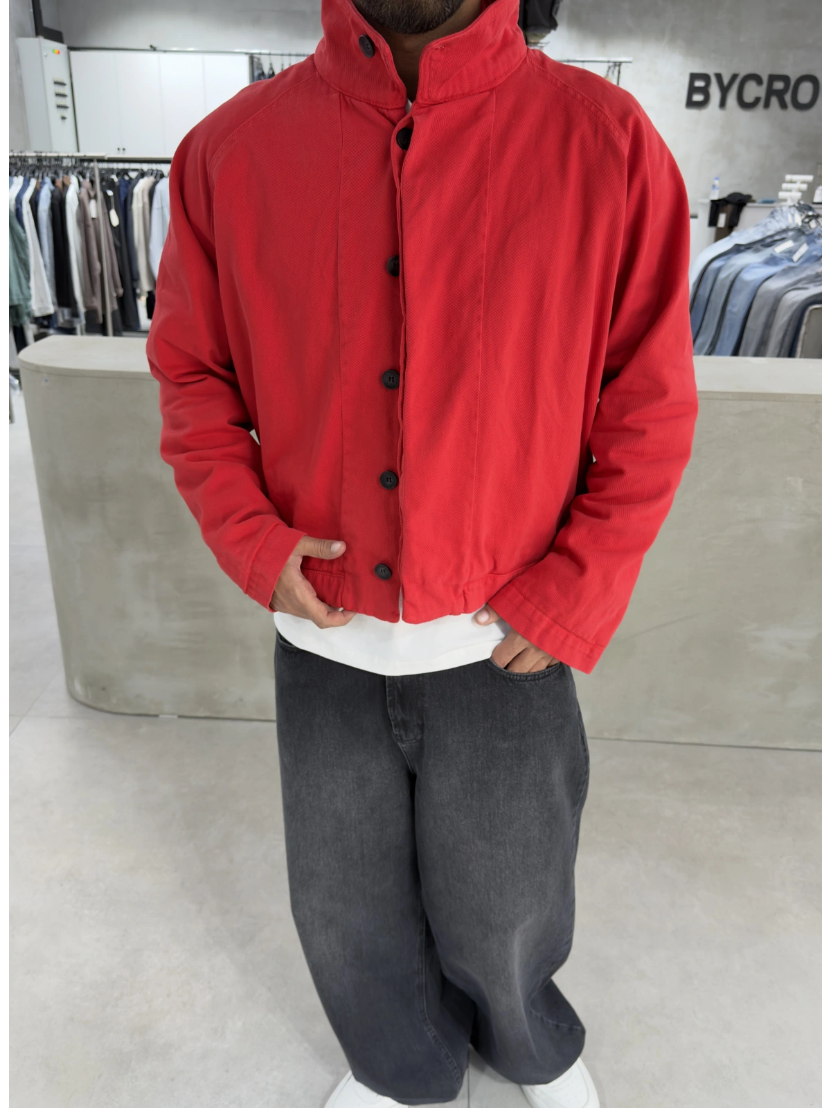 Kırmızı Premium Coats Trençkot
