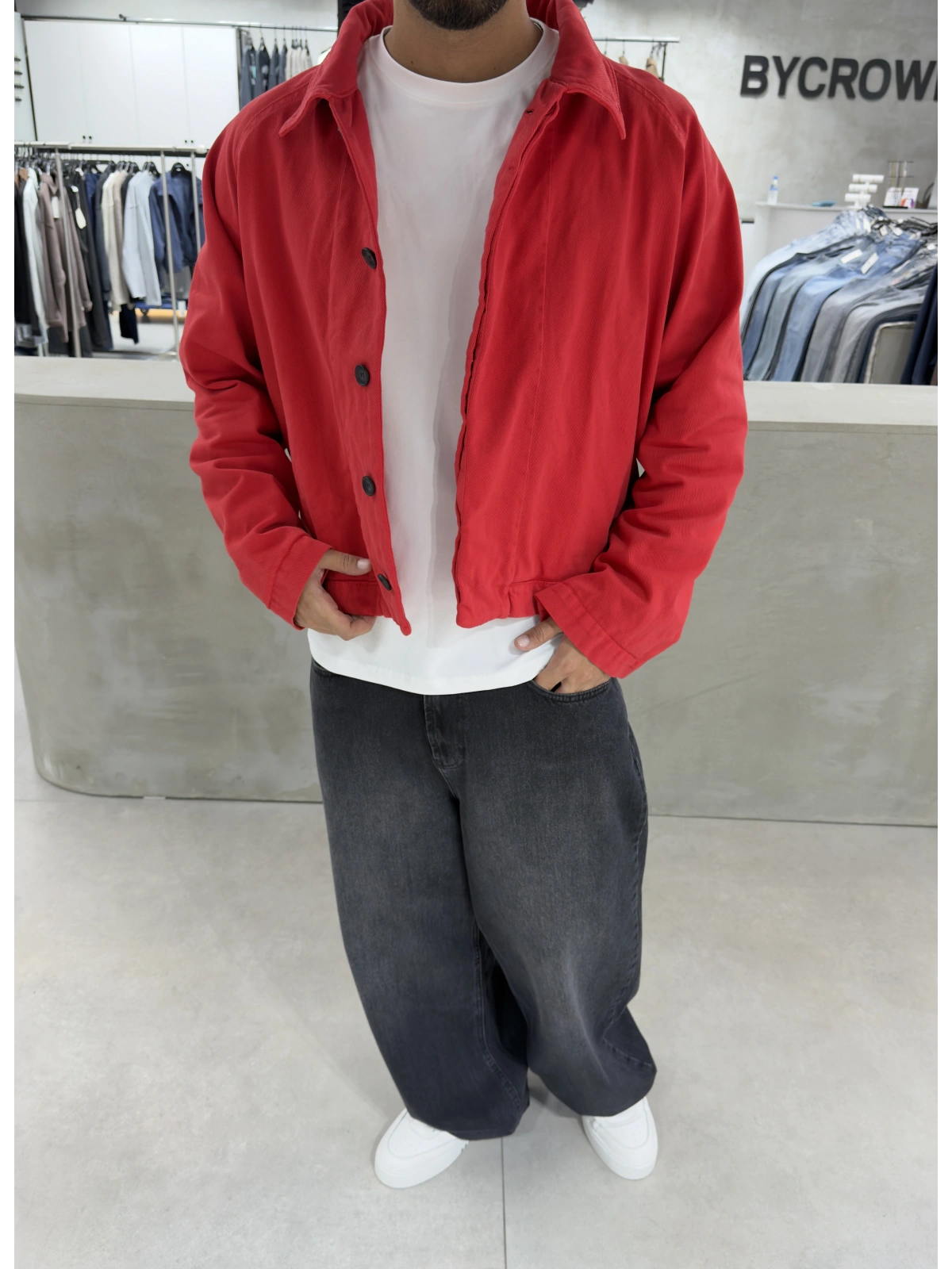 Kırmızı Premium Coats Trençkot