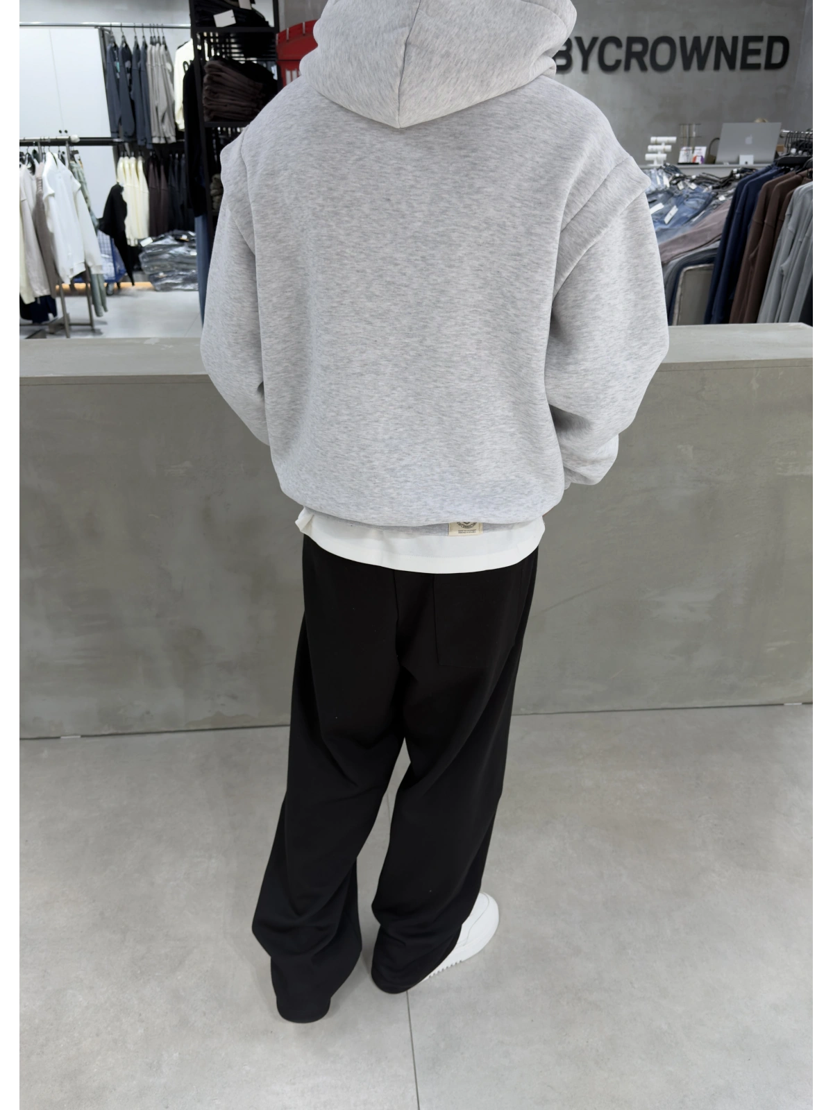 321 Gri Yıkamalı Oversize Sweatshirt