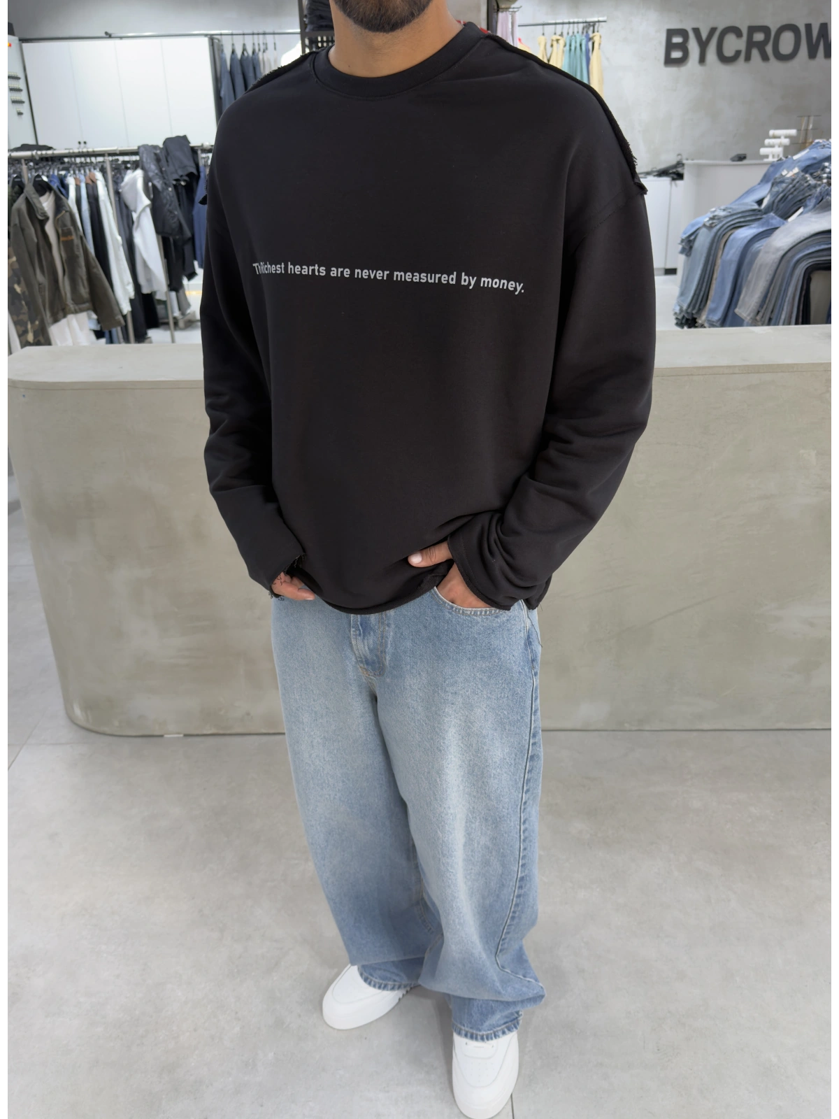Antrasit Money Oversize Sweat