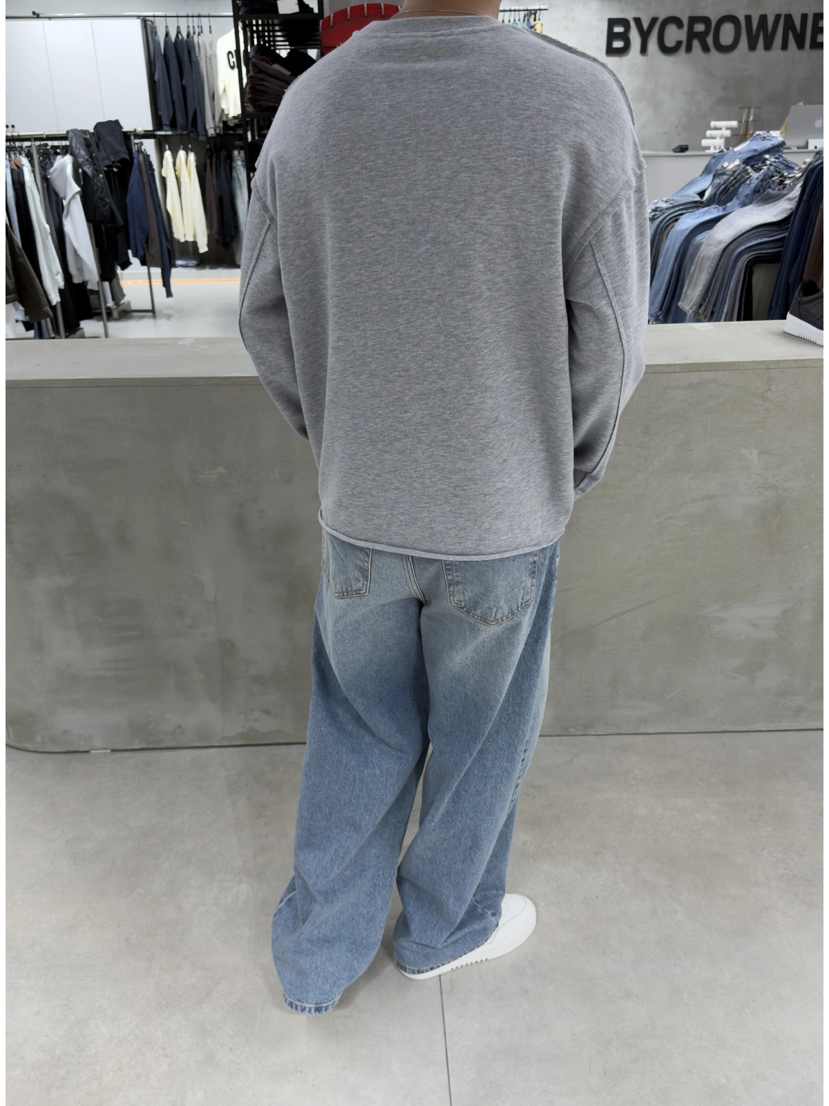 Gri Melange Money Oversize Sweat