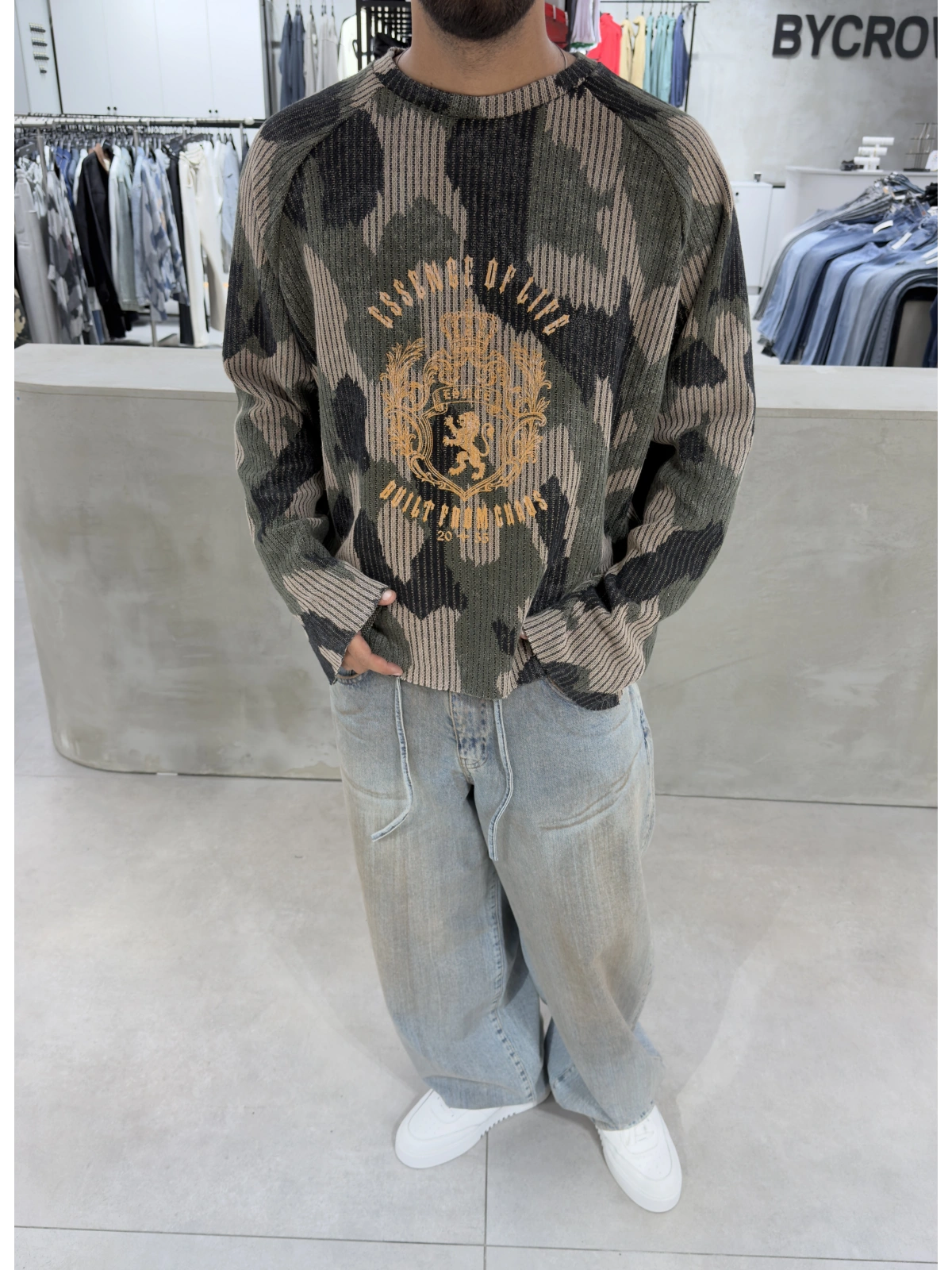Haki Kamuflaj Premium Oversize Sweat