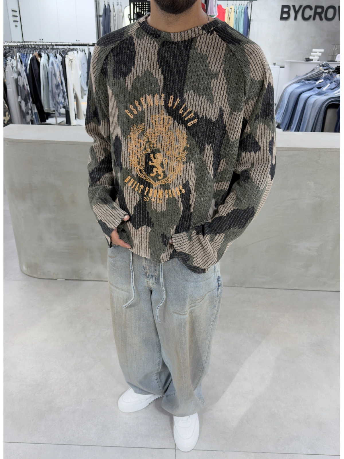 Haki Kamuflaj Premium Oversize Sweat