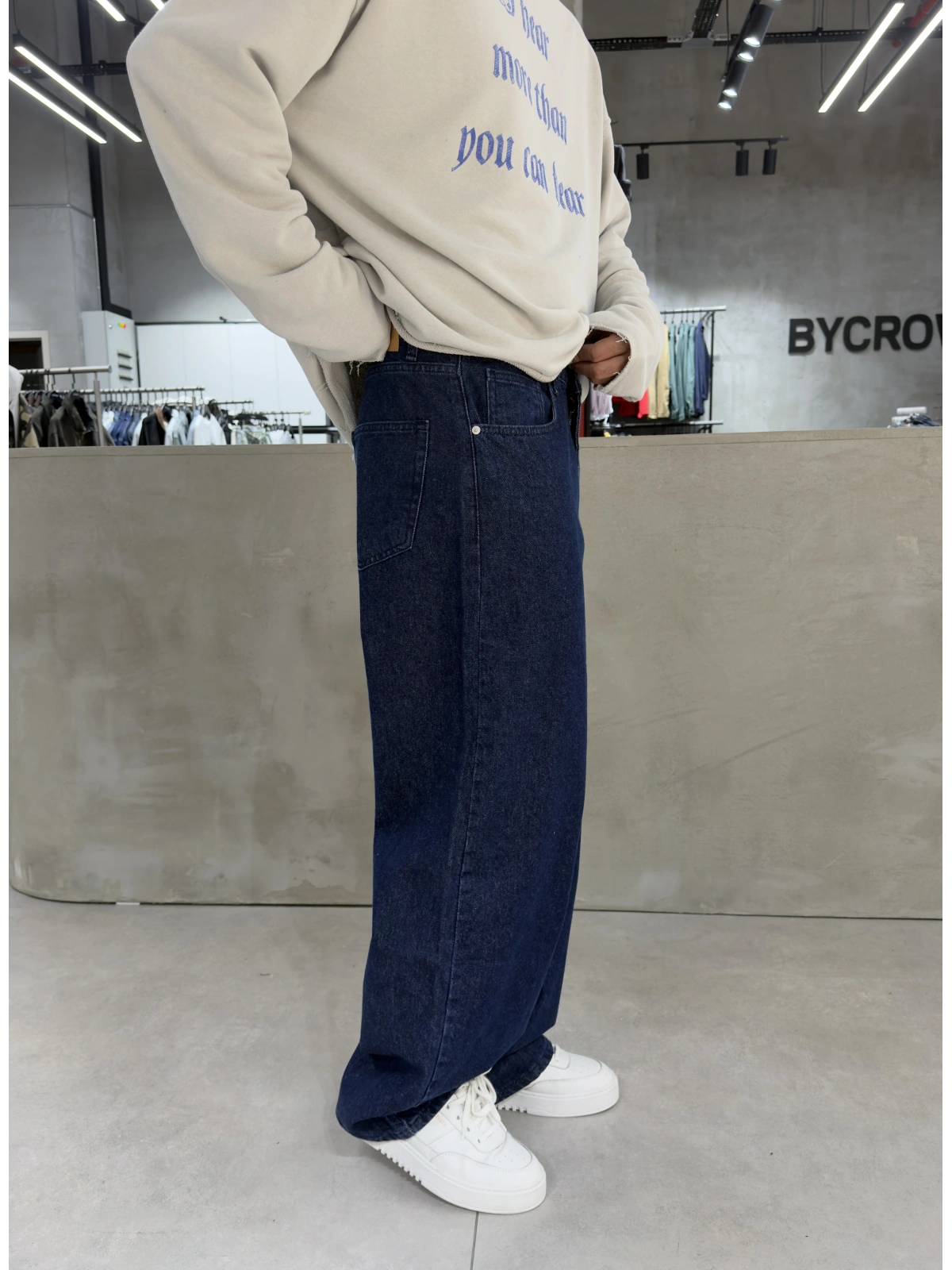 Lacivert Life Eskitme Bol Kalıp Baggy Jean