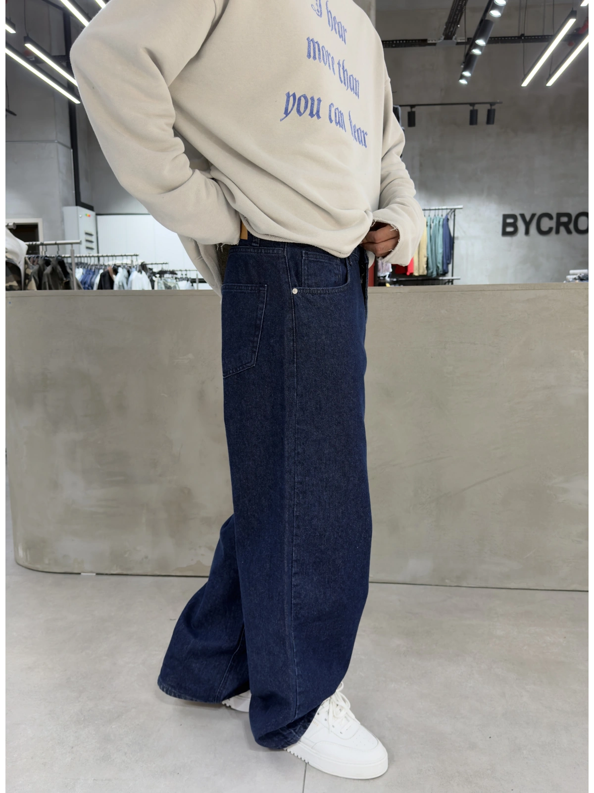 Lacivert Life Eskitme Bol Kalıp Baggy Jean