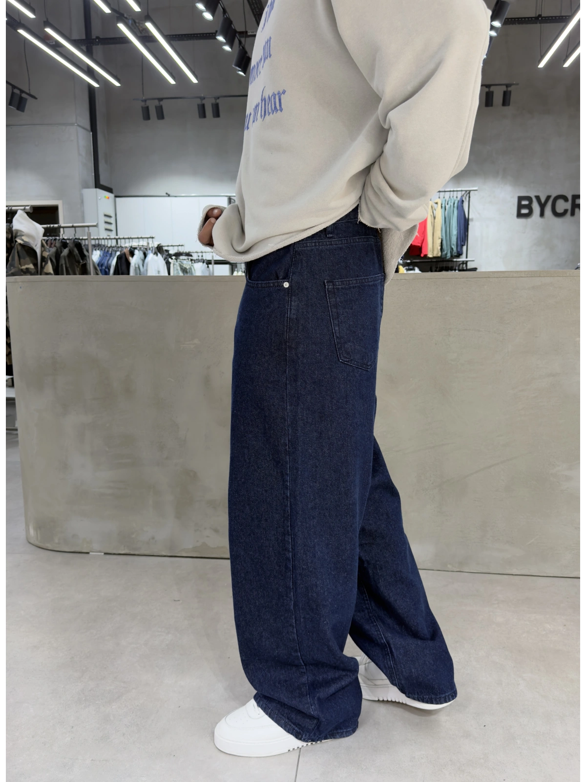 Lacivert Life Eskitme Bol Kalıp Baggy Jean