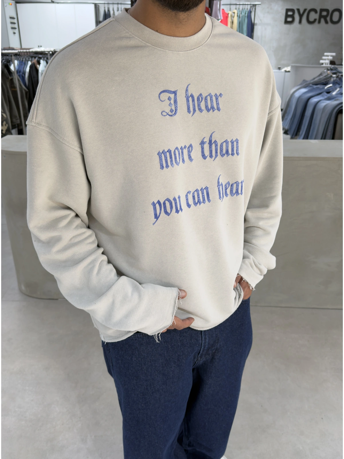 Ice Gri Yıkamalı Hear Oversize Sweatshirt