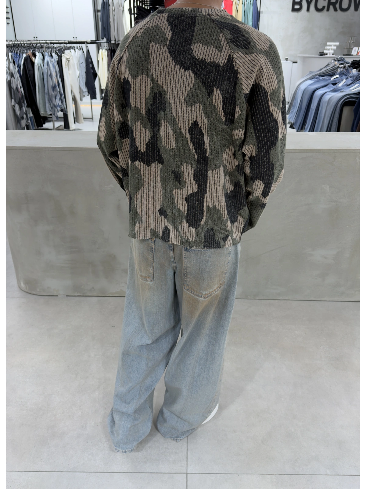 Siyah Kamuflaj Premium Oversize Sweat