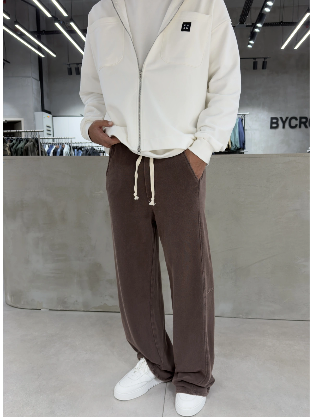 Kahve Yıkamalı Süper Baggy Eşofman