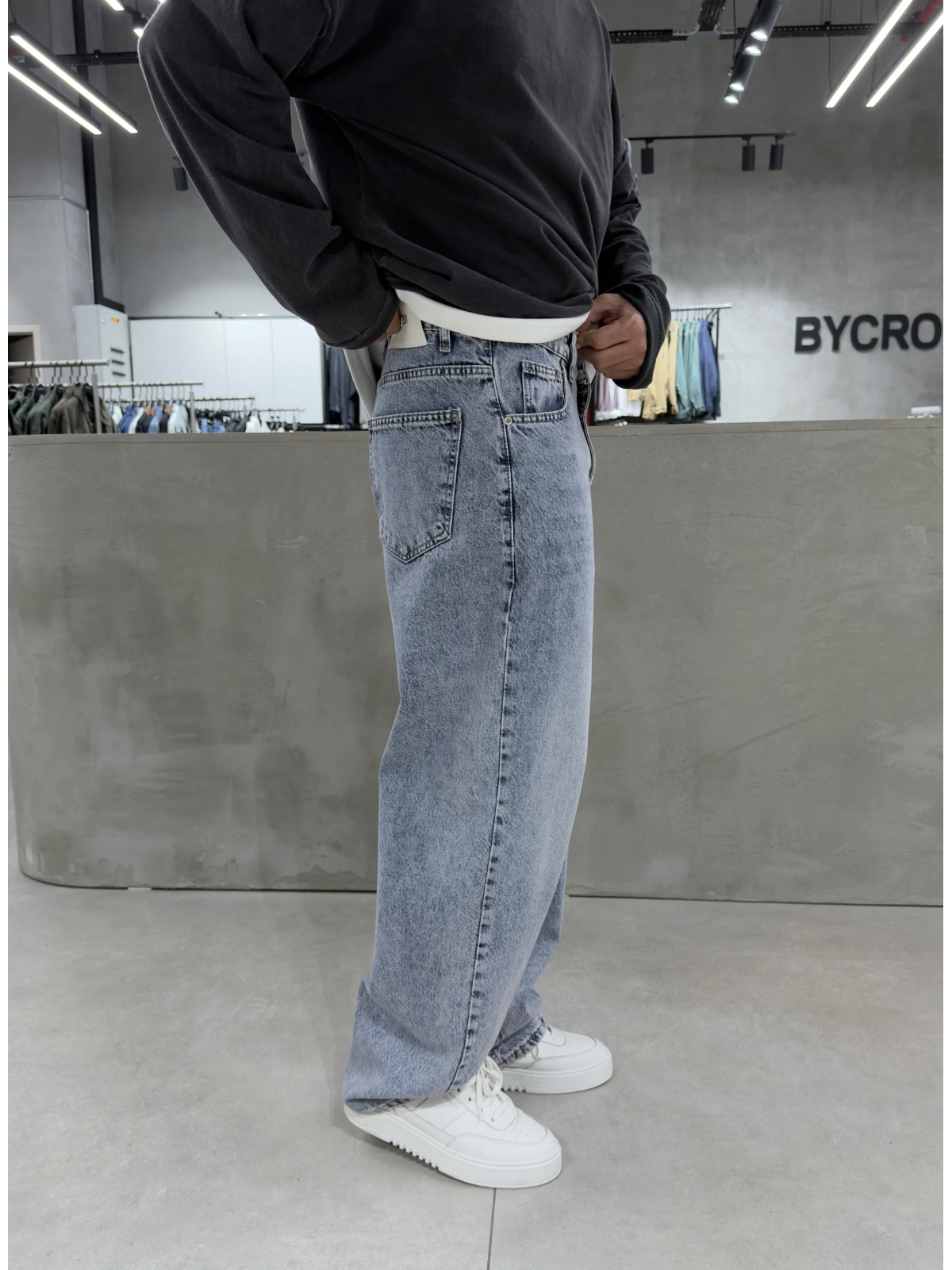 Açık Mavi Ankle Loose Baggy Jean