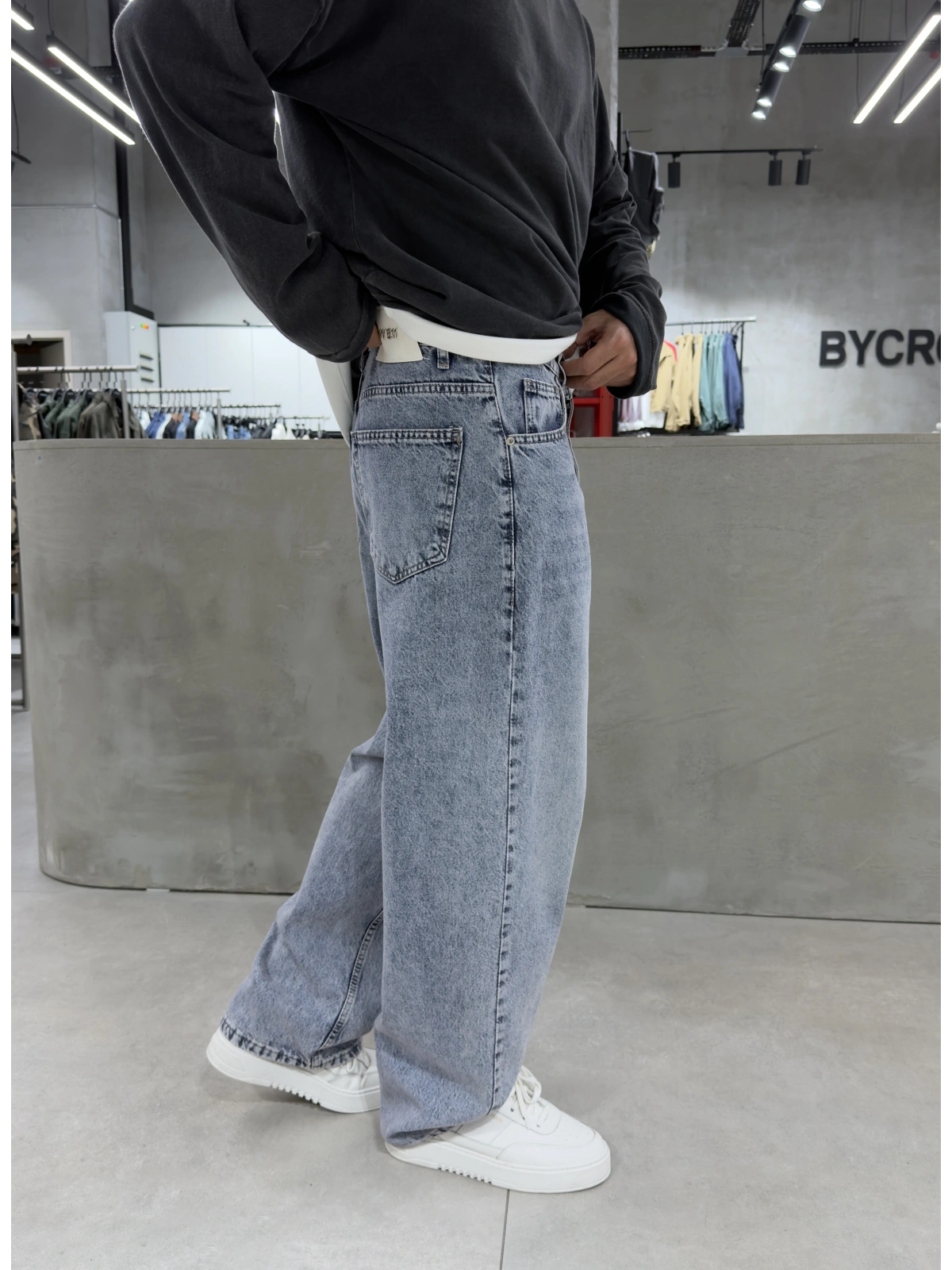 Açık Mavi Ankle Loose Baggy Jean
