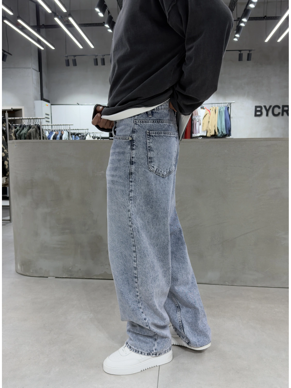 Açık Mavi Ankle Loose Baggy Jean