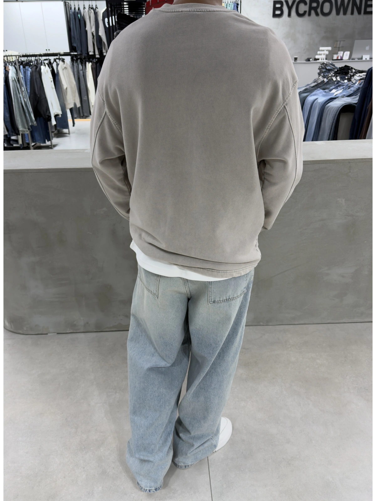 Krem Premium Yıkamalı Sweat
