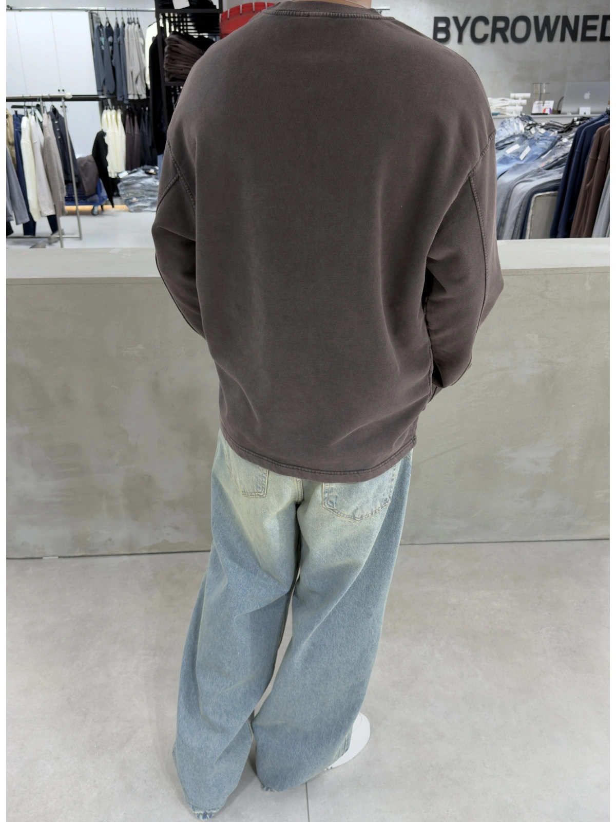 Kahve Premium Yıkamalı Sweat
