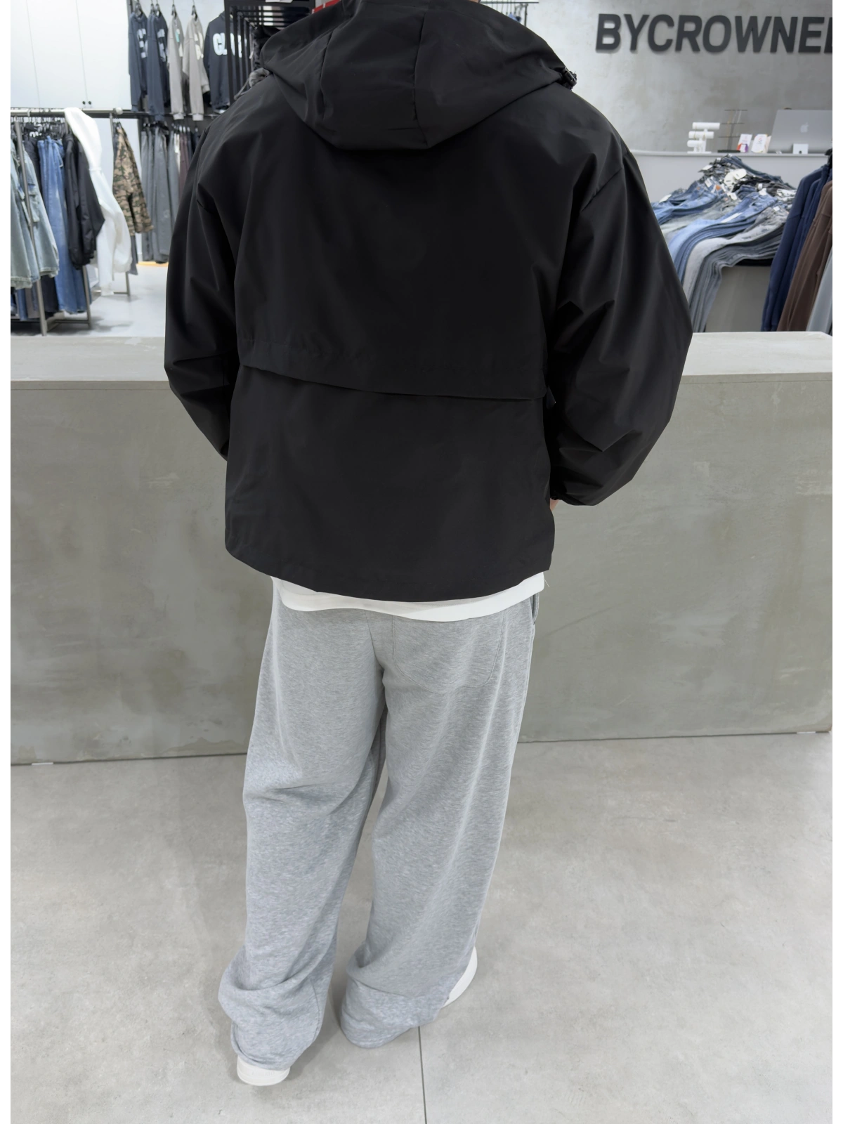 Siyah Premium Oversize Yağmurluk Mont