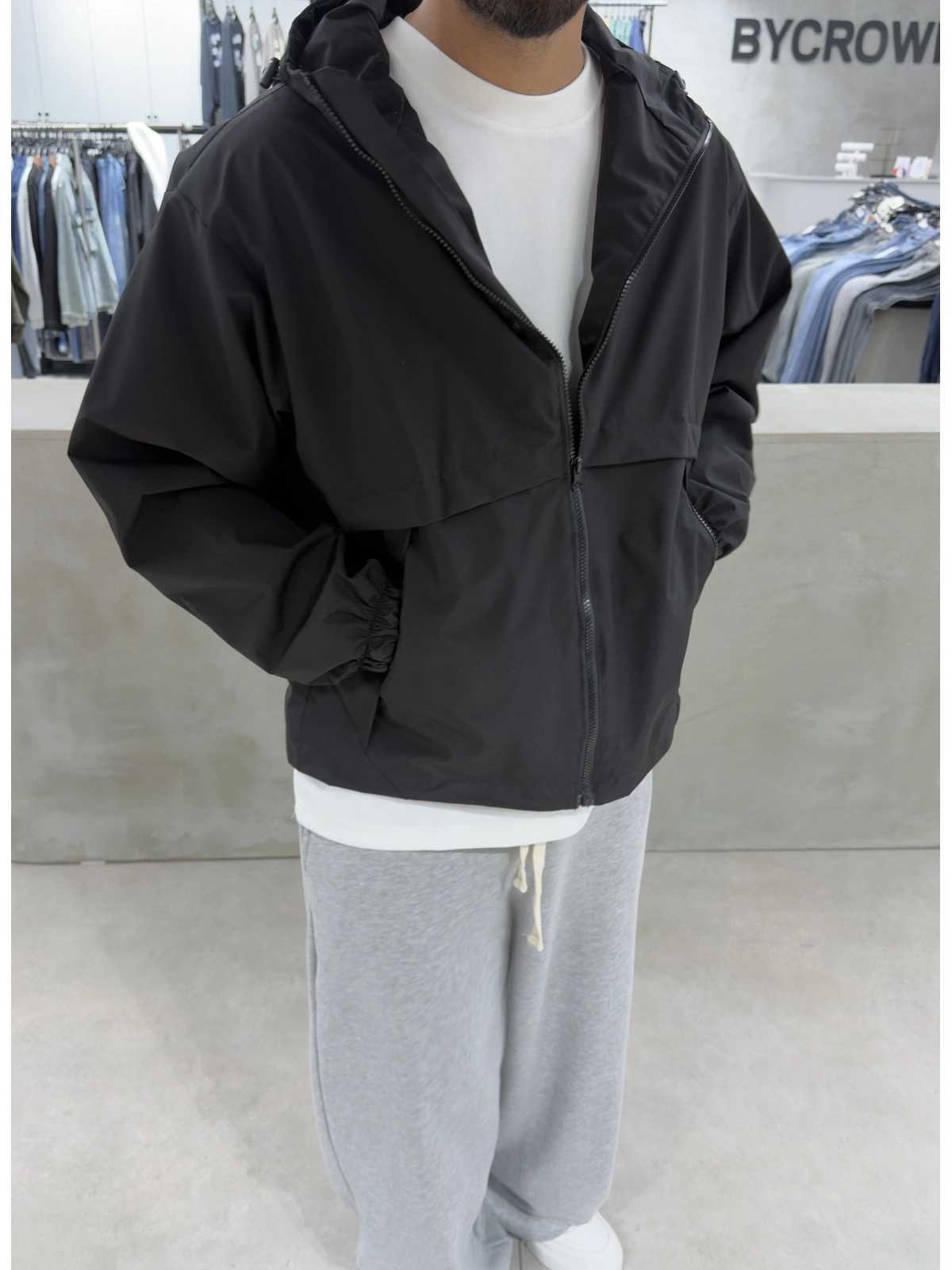Siyah Premium Oversize Yağmurluk Mont