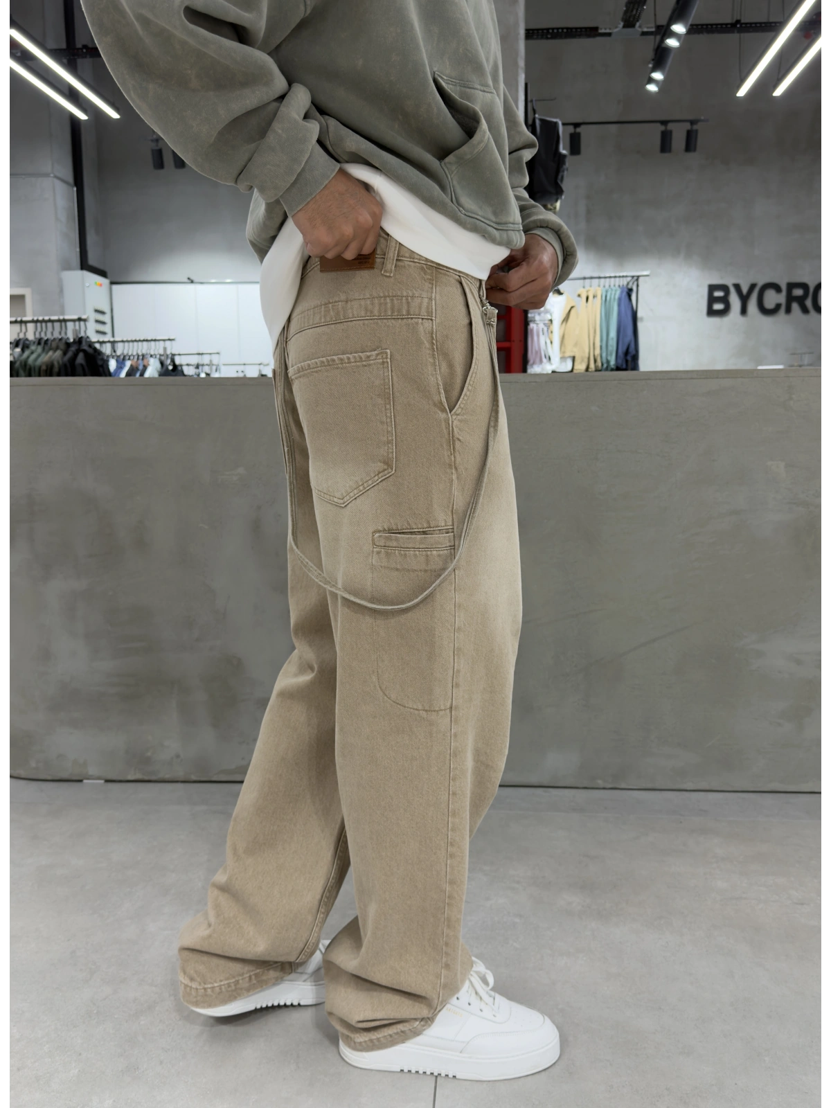 Bej Premium Style Baggy Jean