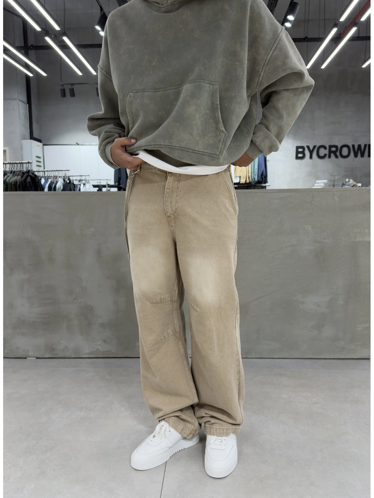 Bej Premium Style Baggy Jean
