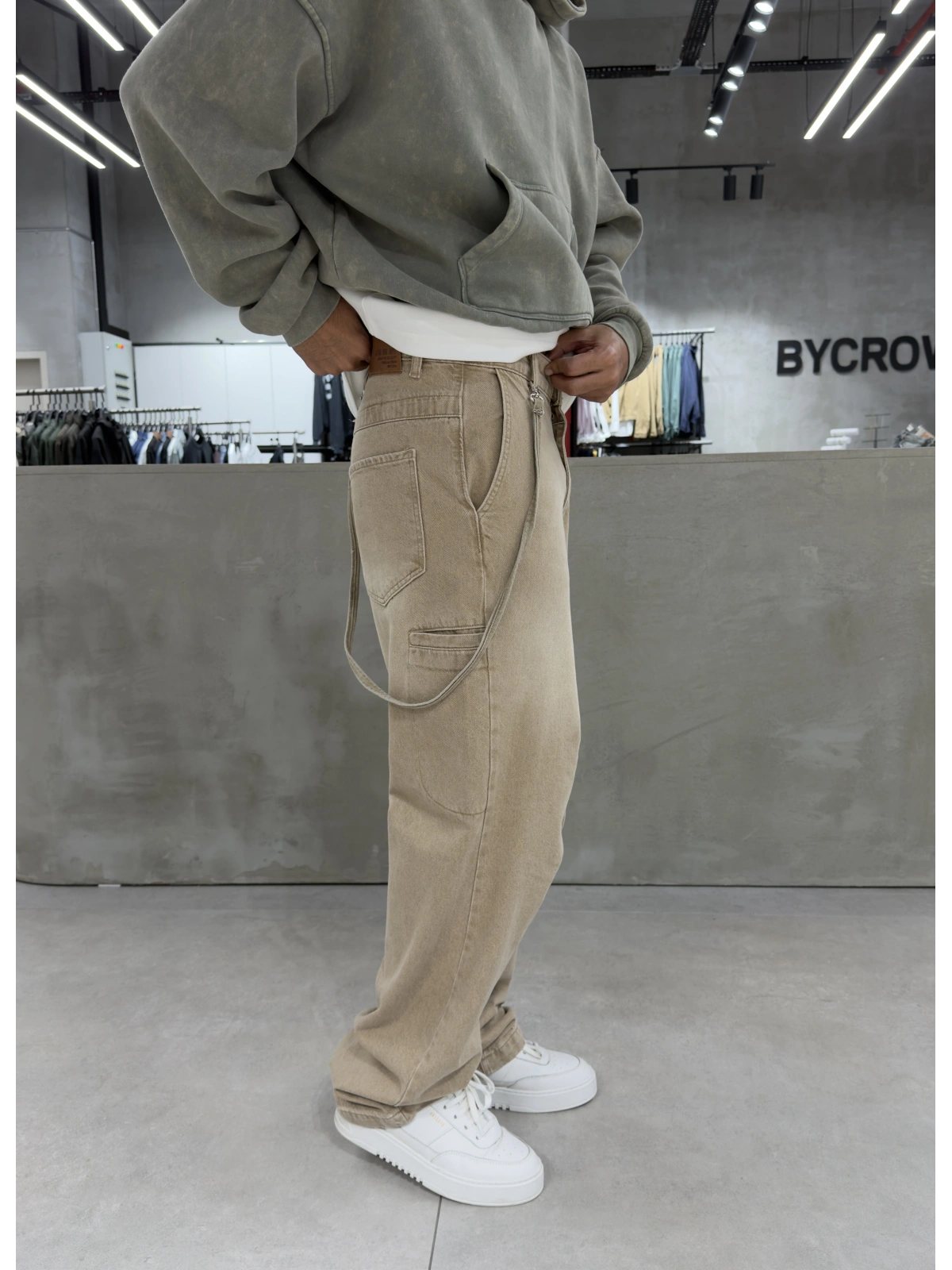 Bej Premium Style Baggy Jean