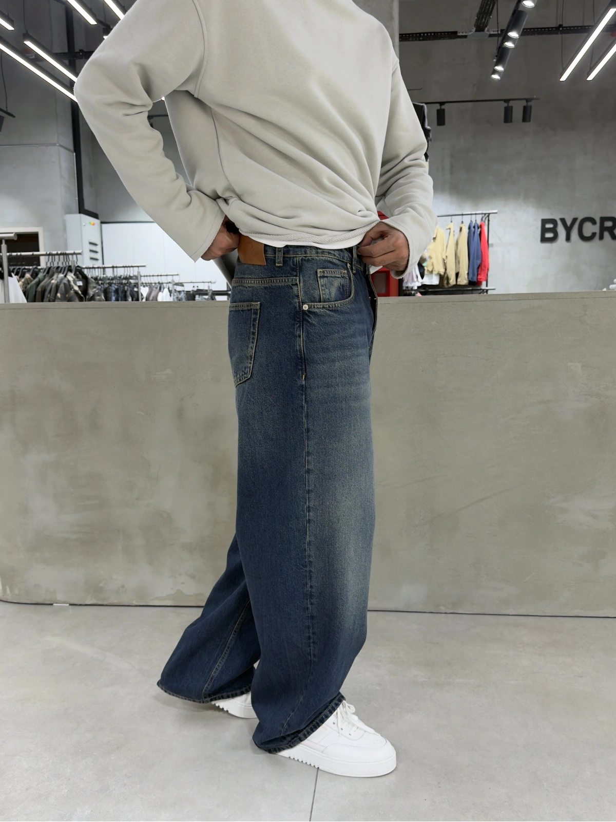 Mavi Eskitme Denim Süper Baggy