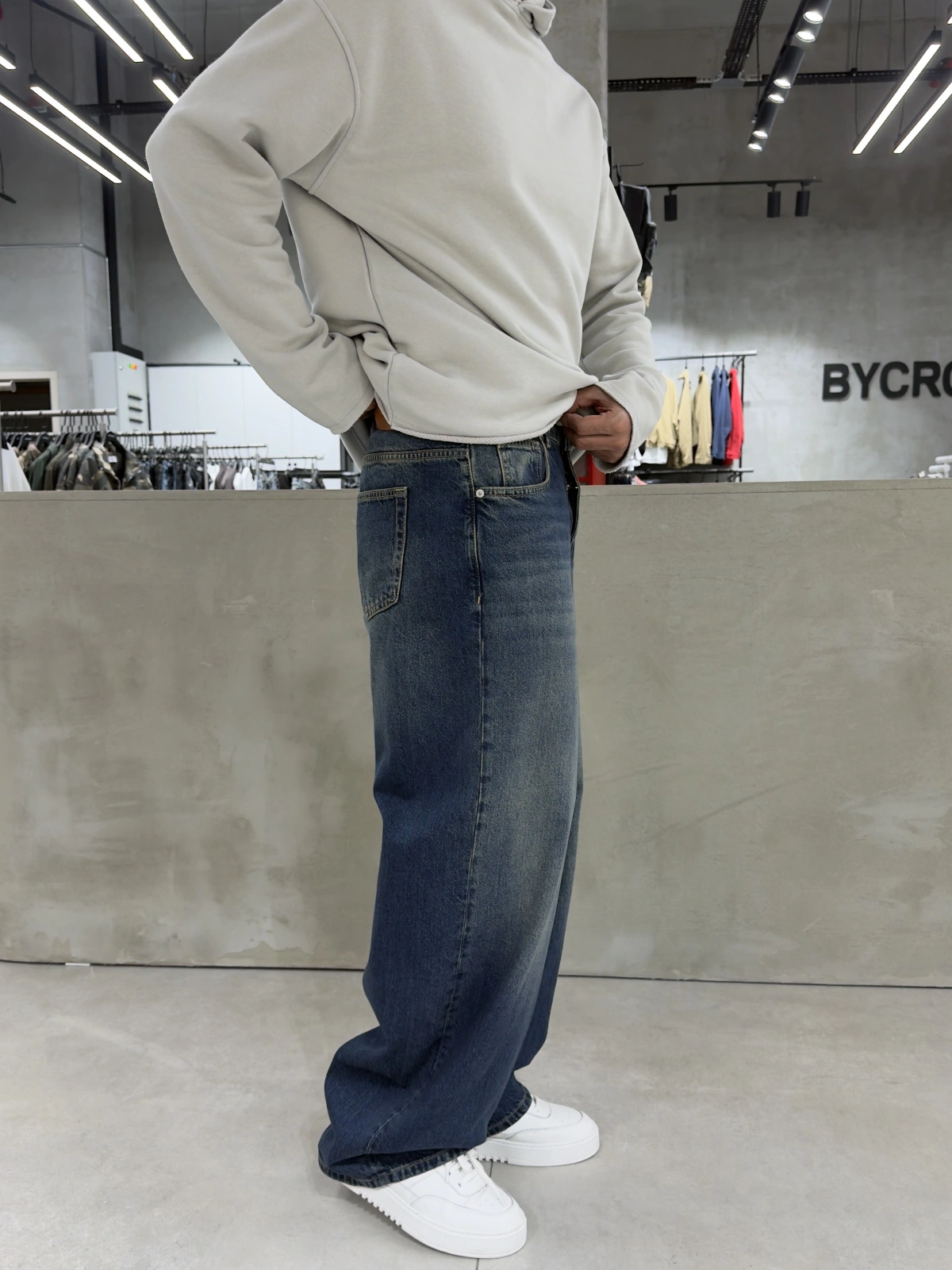 Mavi Eskitme Denim Süper Baggy