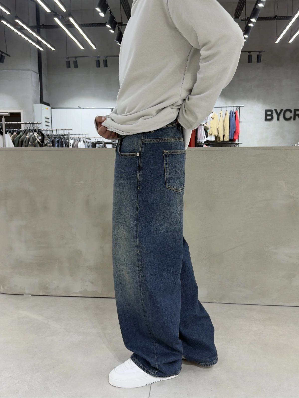 Mavi Eskitme Denim Süper Baggy