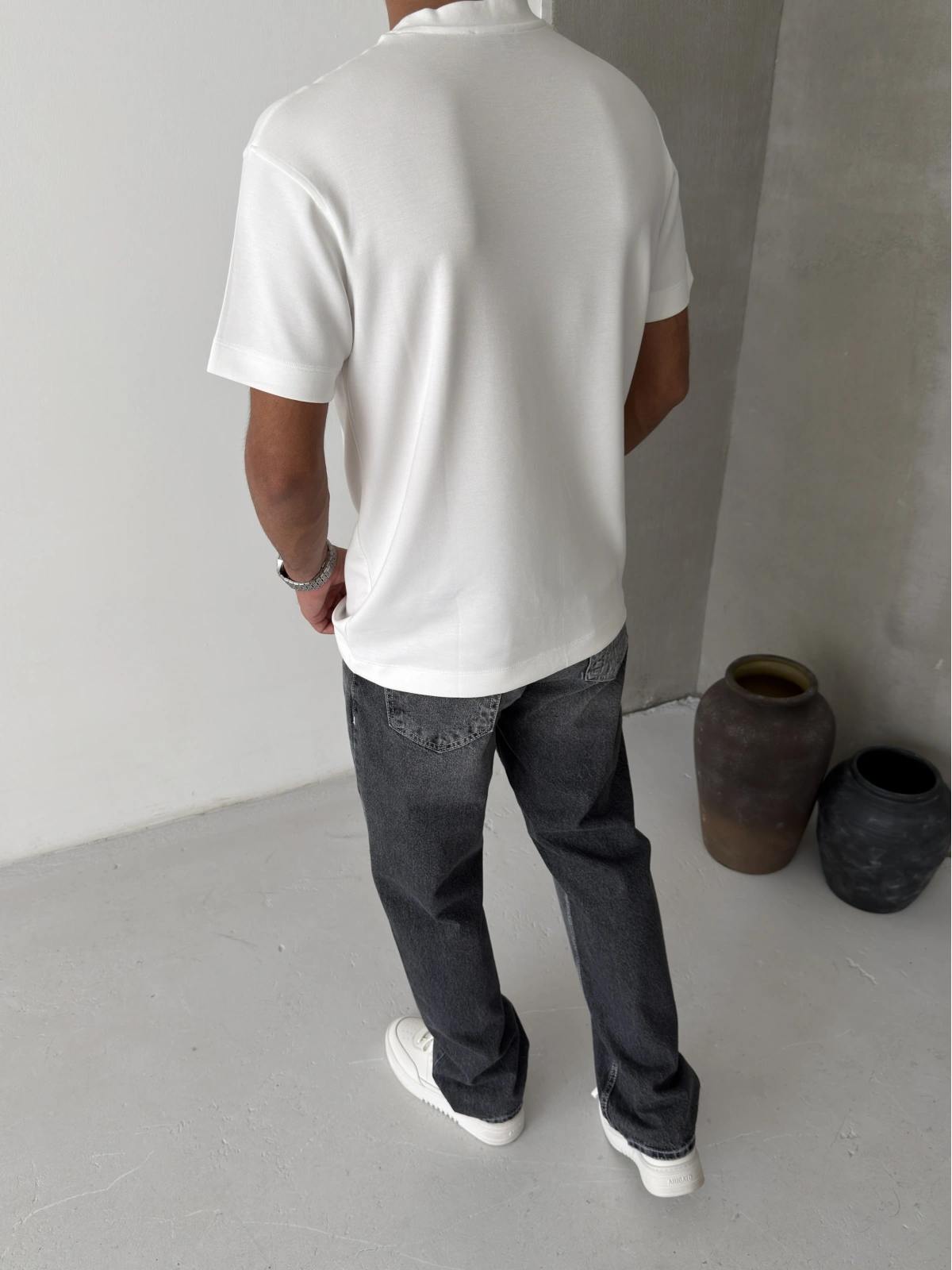 Beyaz Modal Regular T-shirt