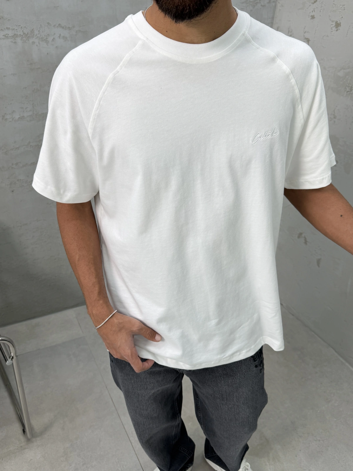 Beyaz Premium Oversize T-Shirt