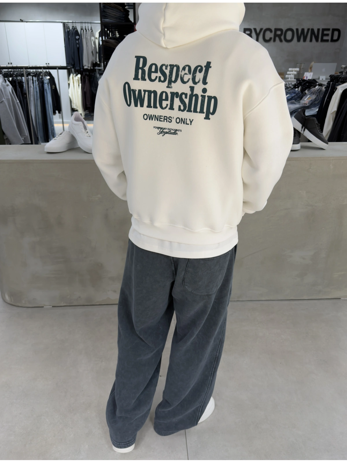 Beyaz Respect Oversize Sweat