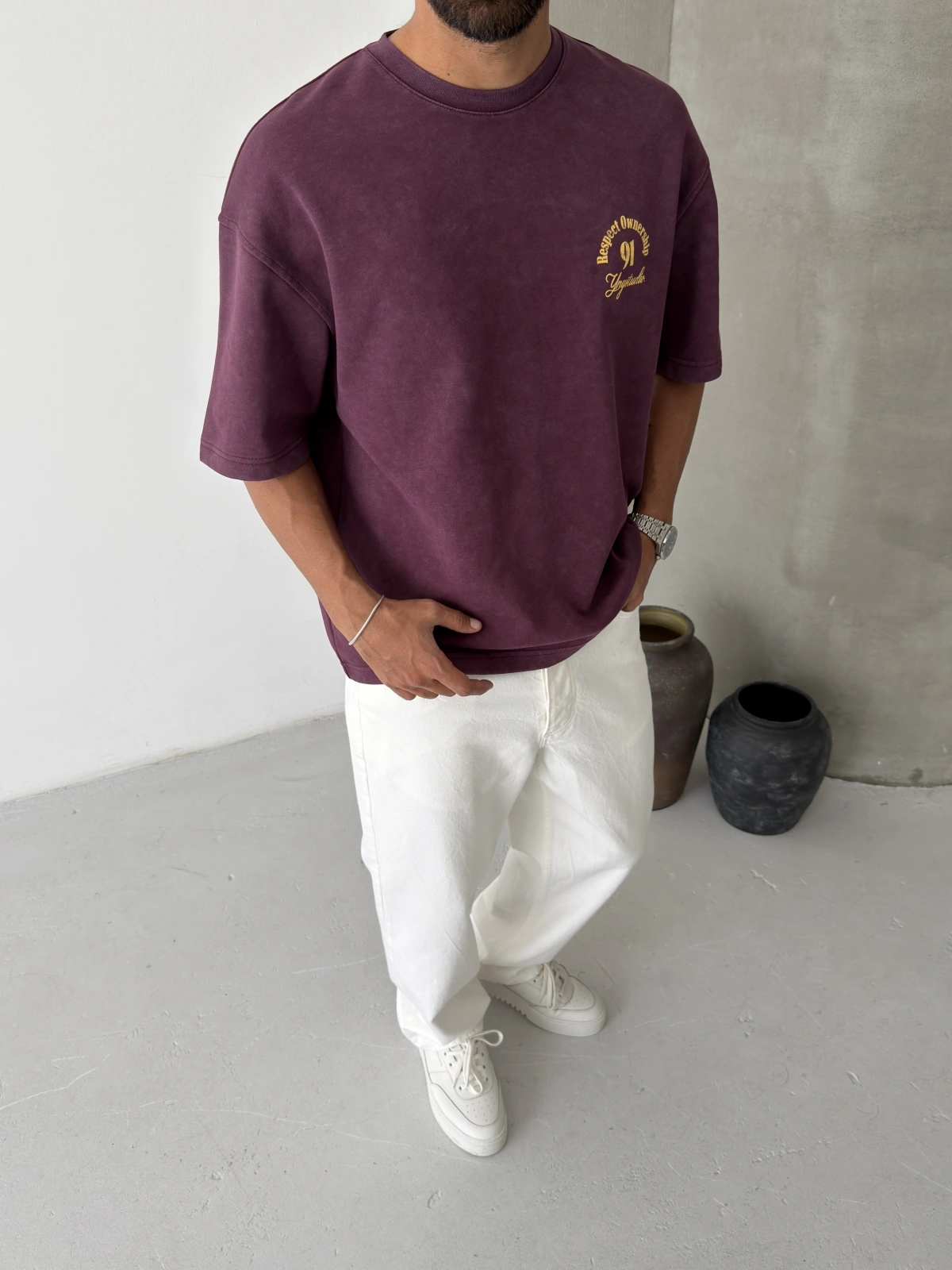 Bordo Respect Oversize T-shirt