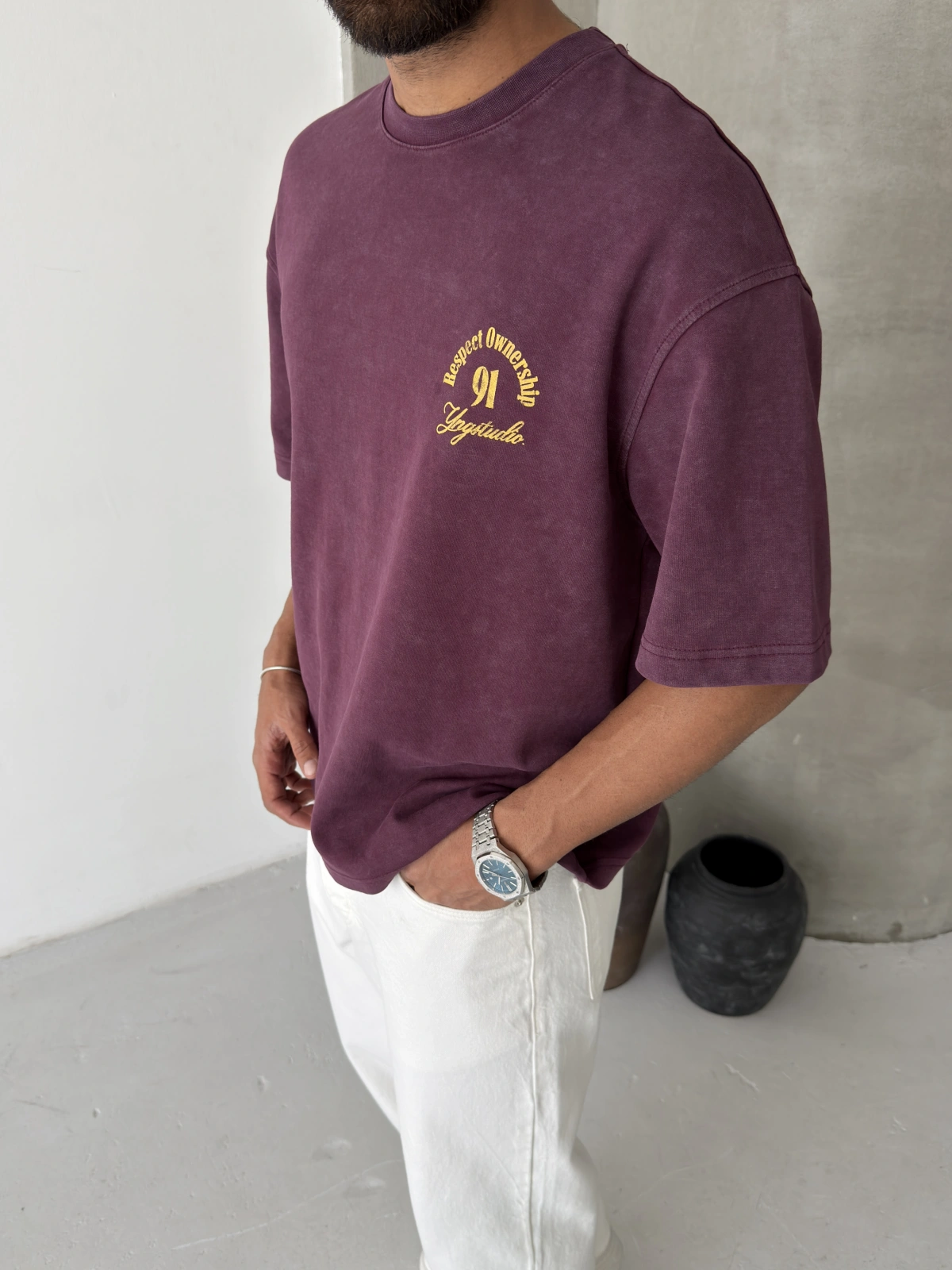 Bordo Respect Oversize T-shirt
