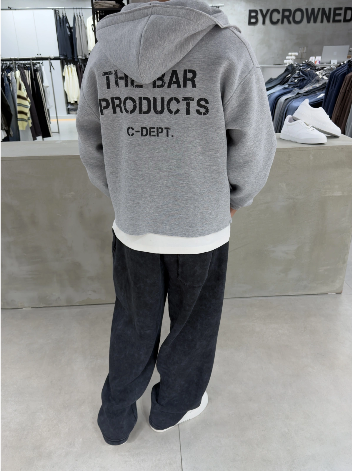 Gri Melange Craft Oversize Hırka