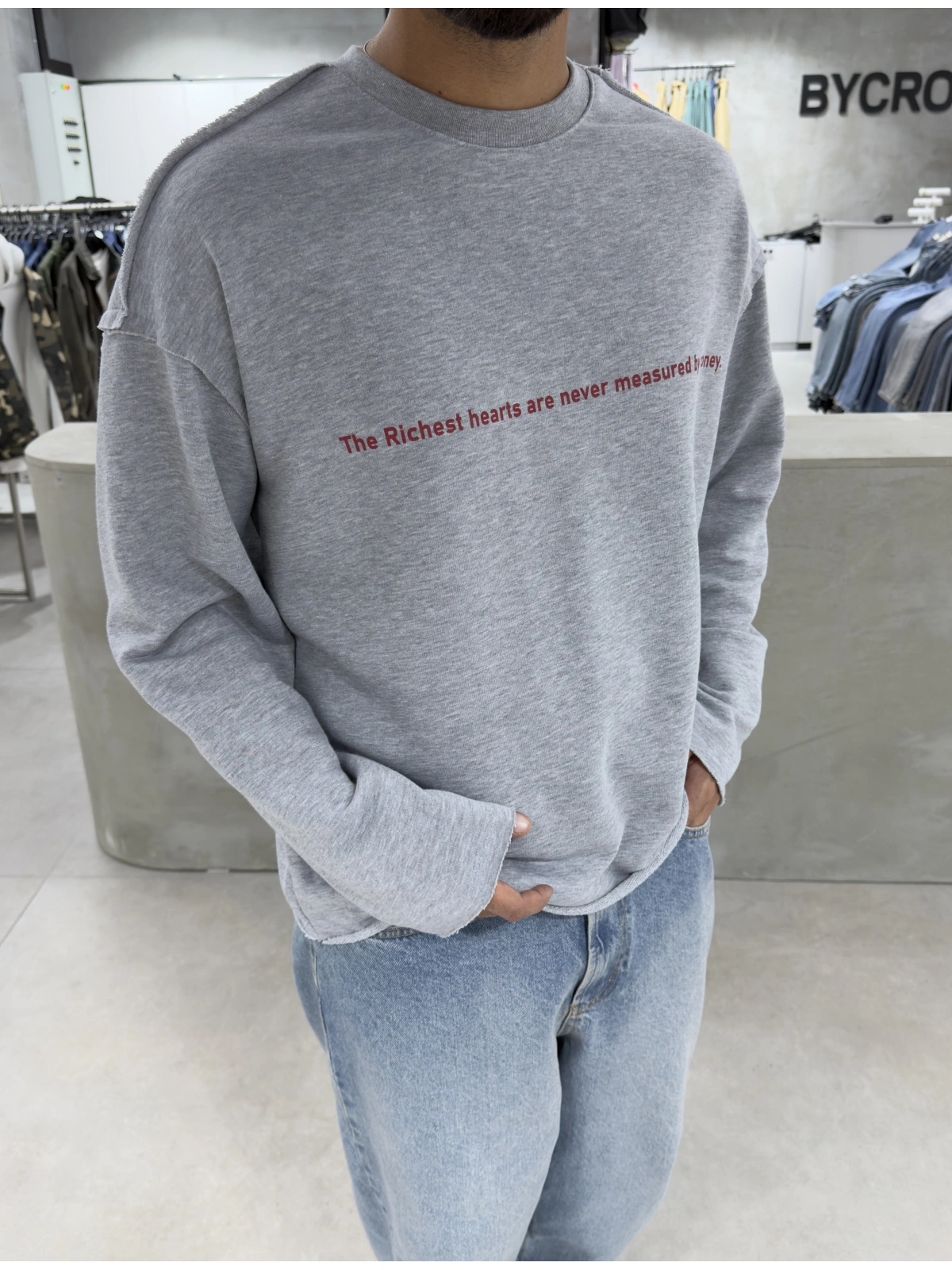Gri Melange Money Oversize Sweat