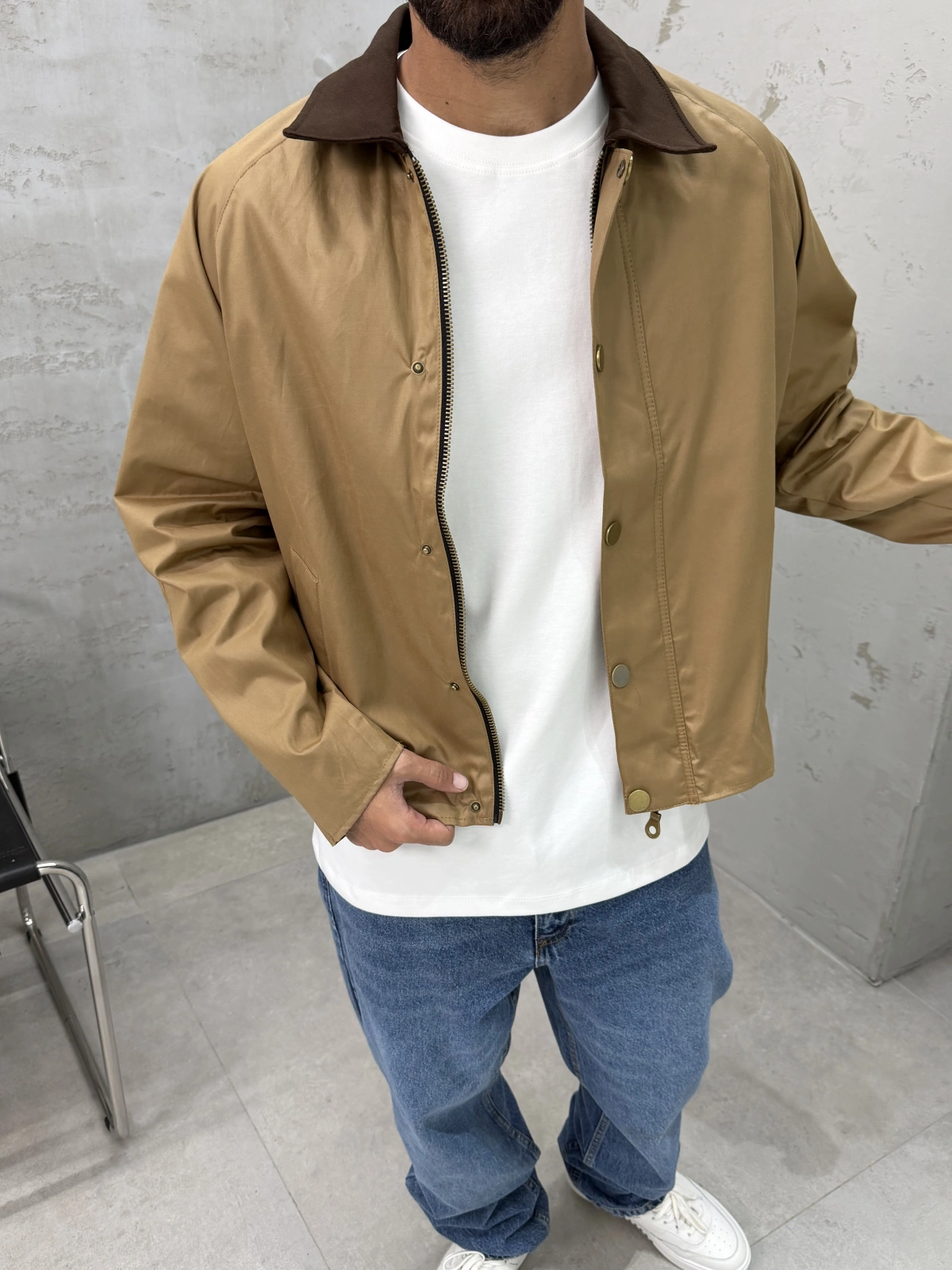 Hardal Oversize Yaka Detay Ceket