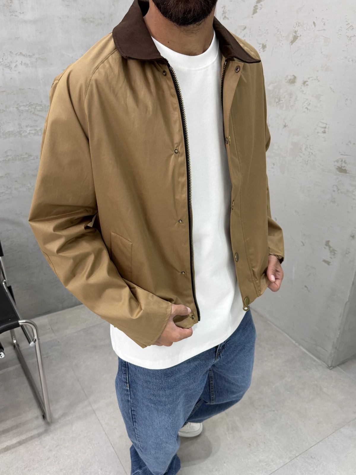 Hardal Oversize Yaka Detay Ceket