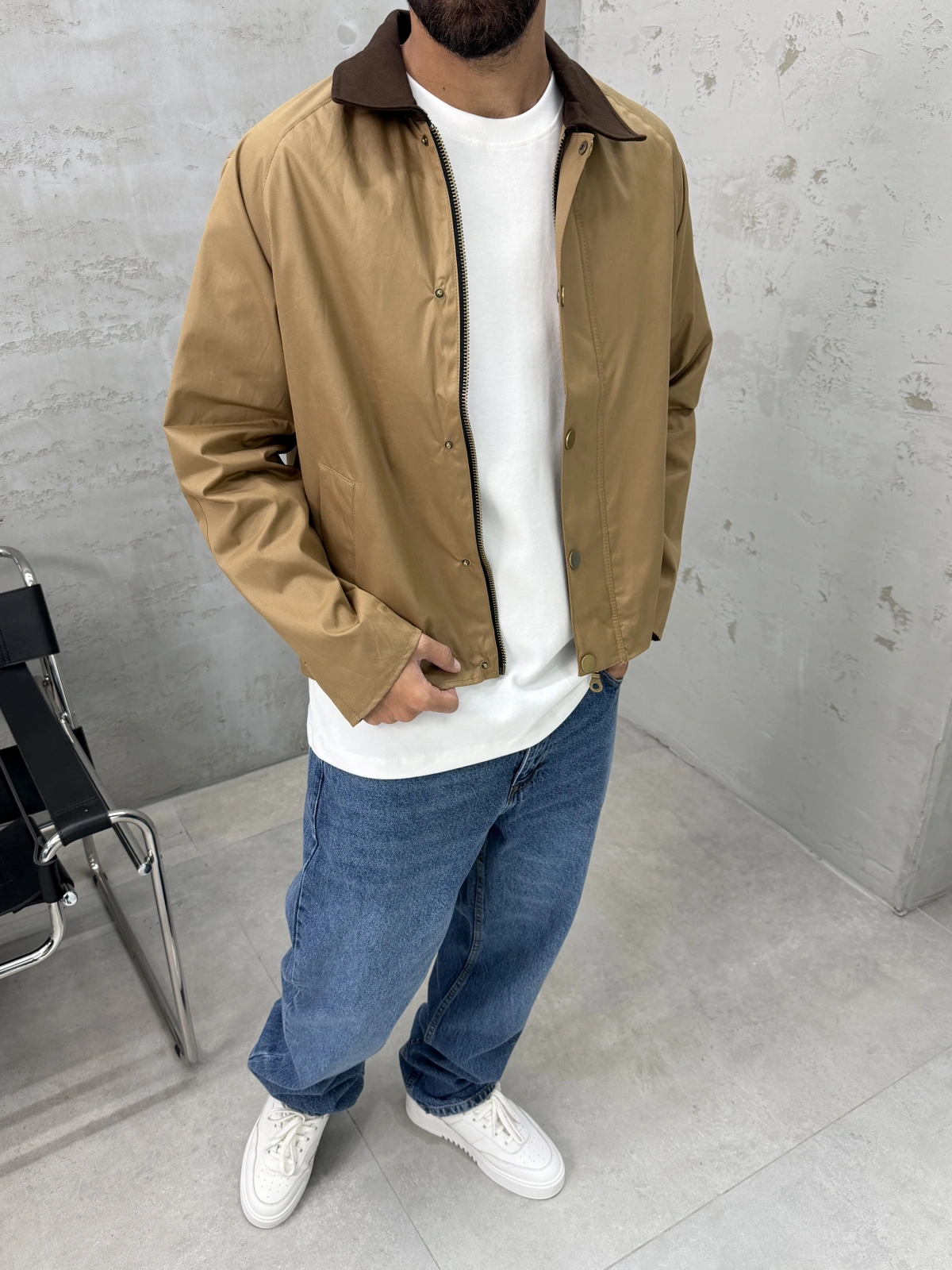 Hardal Oversize Yaka Detay Ceket