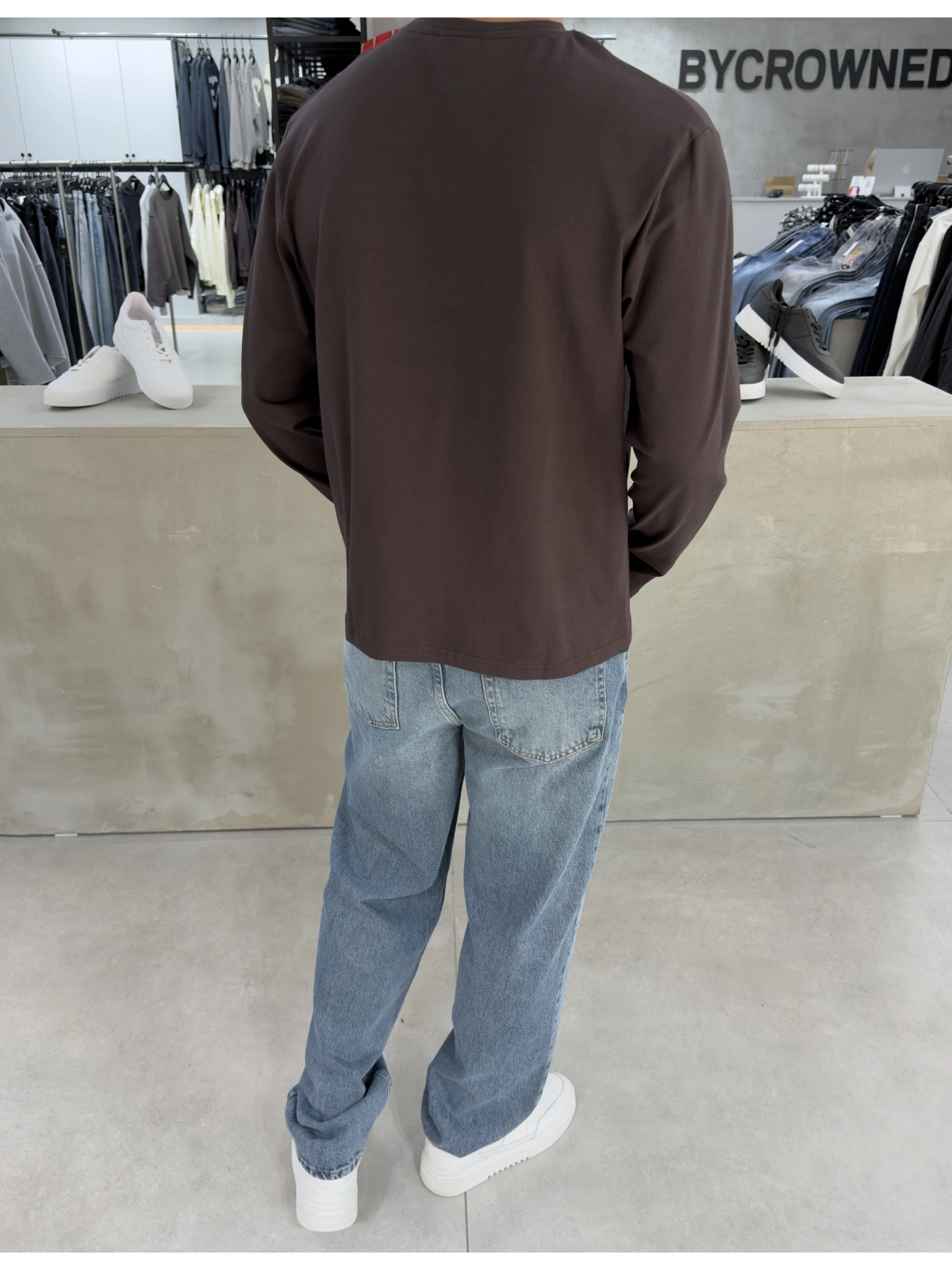 Kahve Likralı Basic Sweat