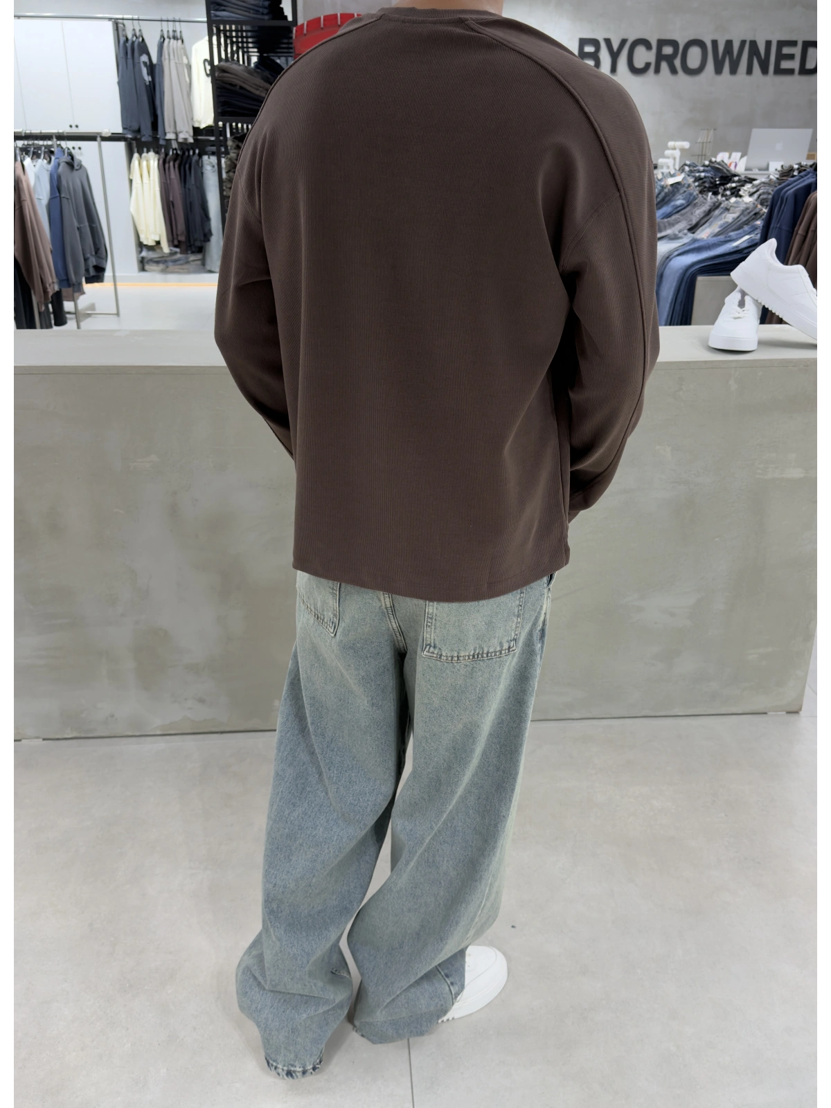 Kahve Ottoman Çıt Çıtlı Sweat
