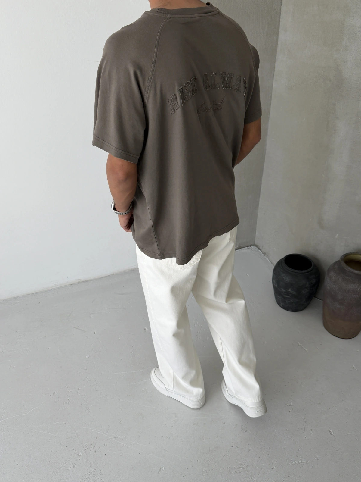 Kahve Yourself Baskılı Oversize T-shirt