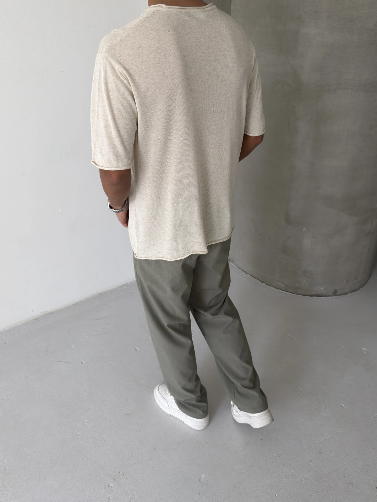 Krem Keten Oversize T-shirt