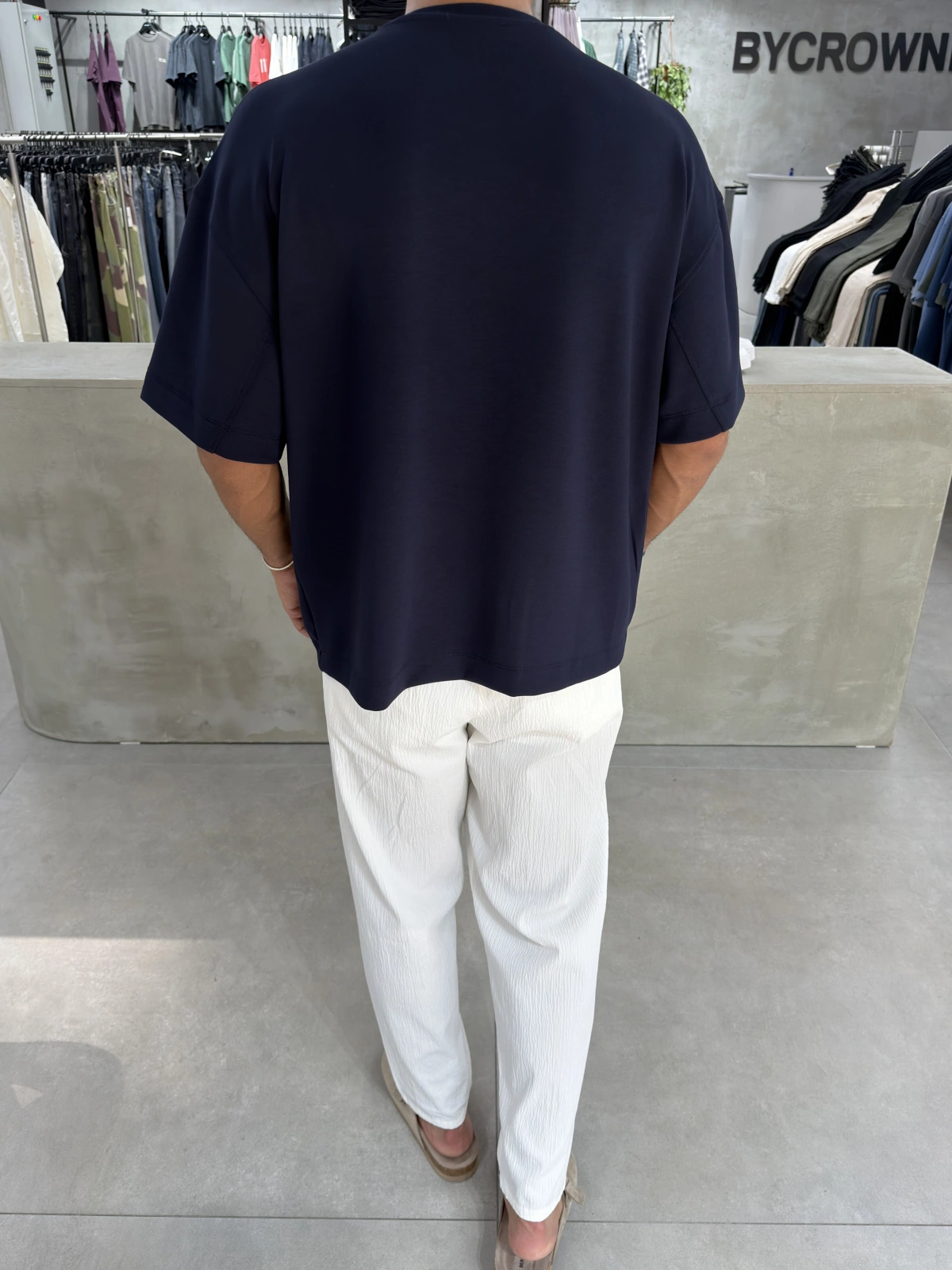 Lacivert Modal Oversize T-Shirt