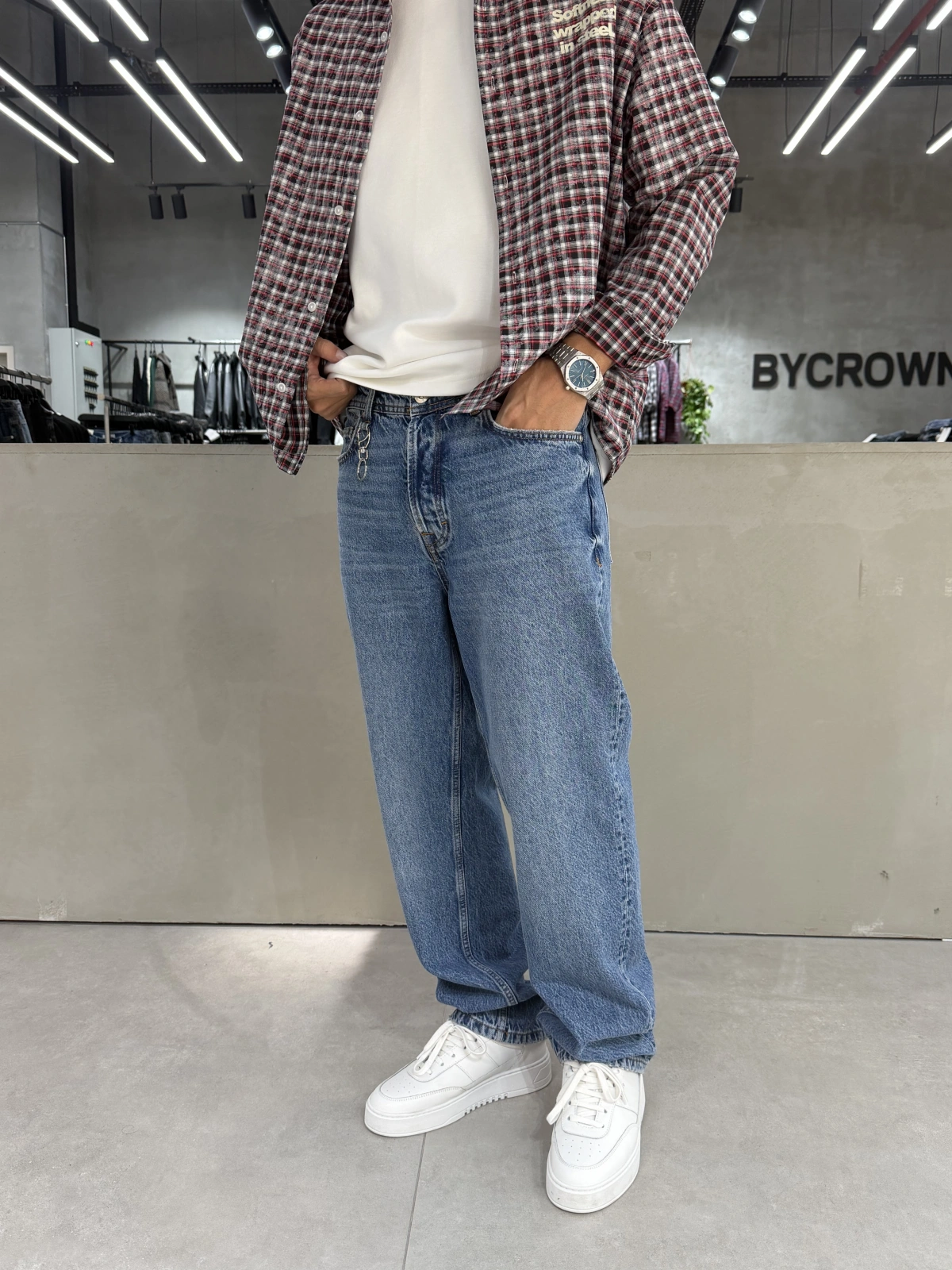 Mavi Aksesuar Detay Baggy Jean