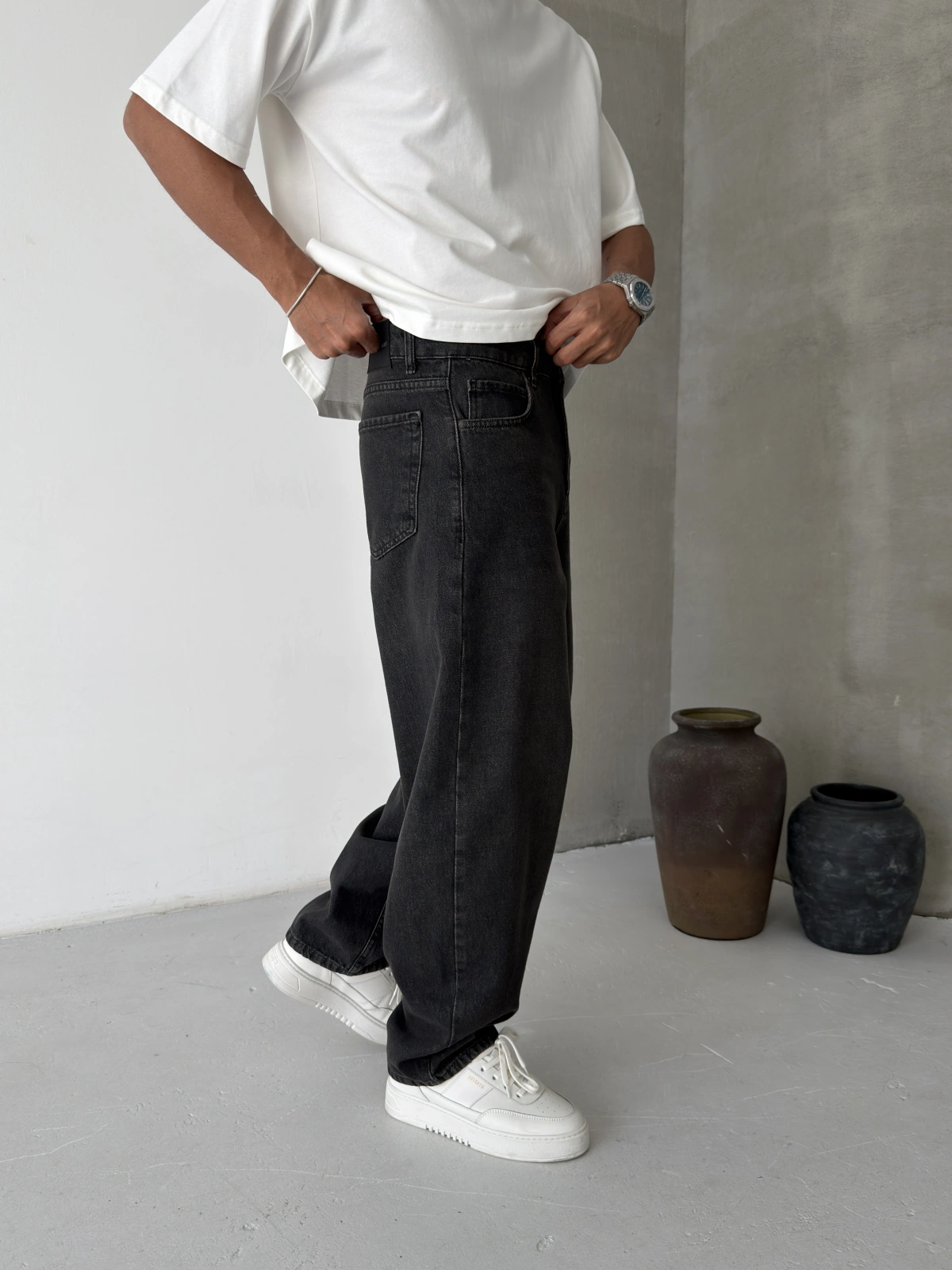 Siyah Baloon Fit Baggy Jean