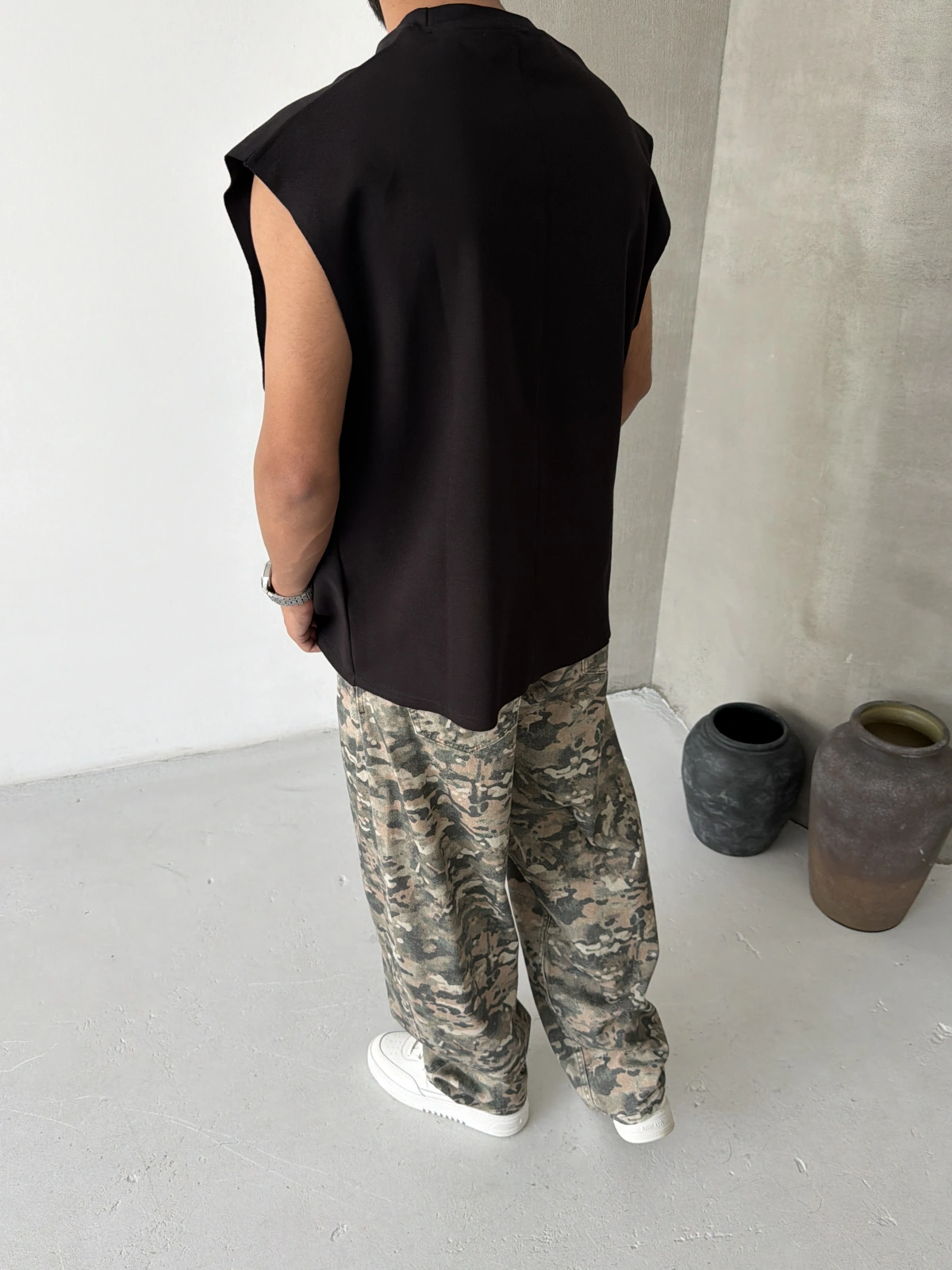 Siyah Basic Oversize Atlet