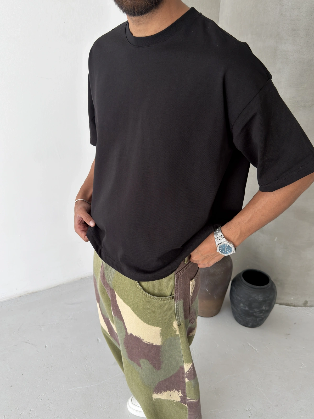 Siyah Boxy Oversize T-shirt