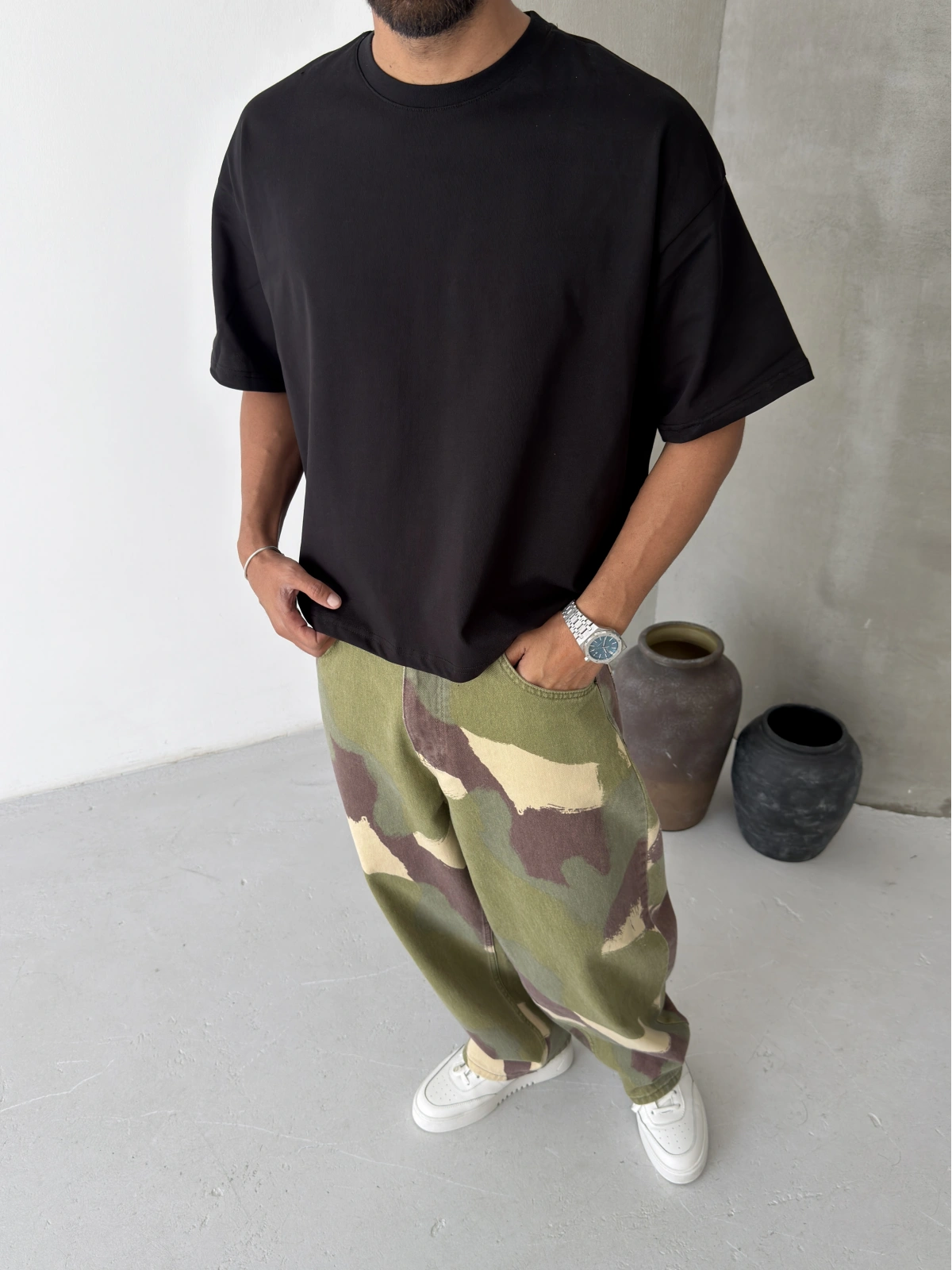 Siyah Boxy Oversize T-shirt